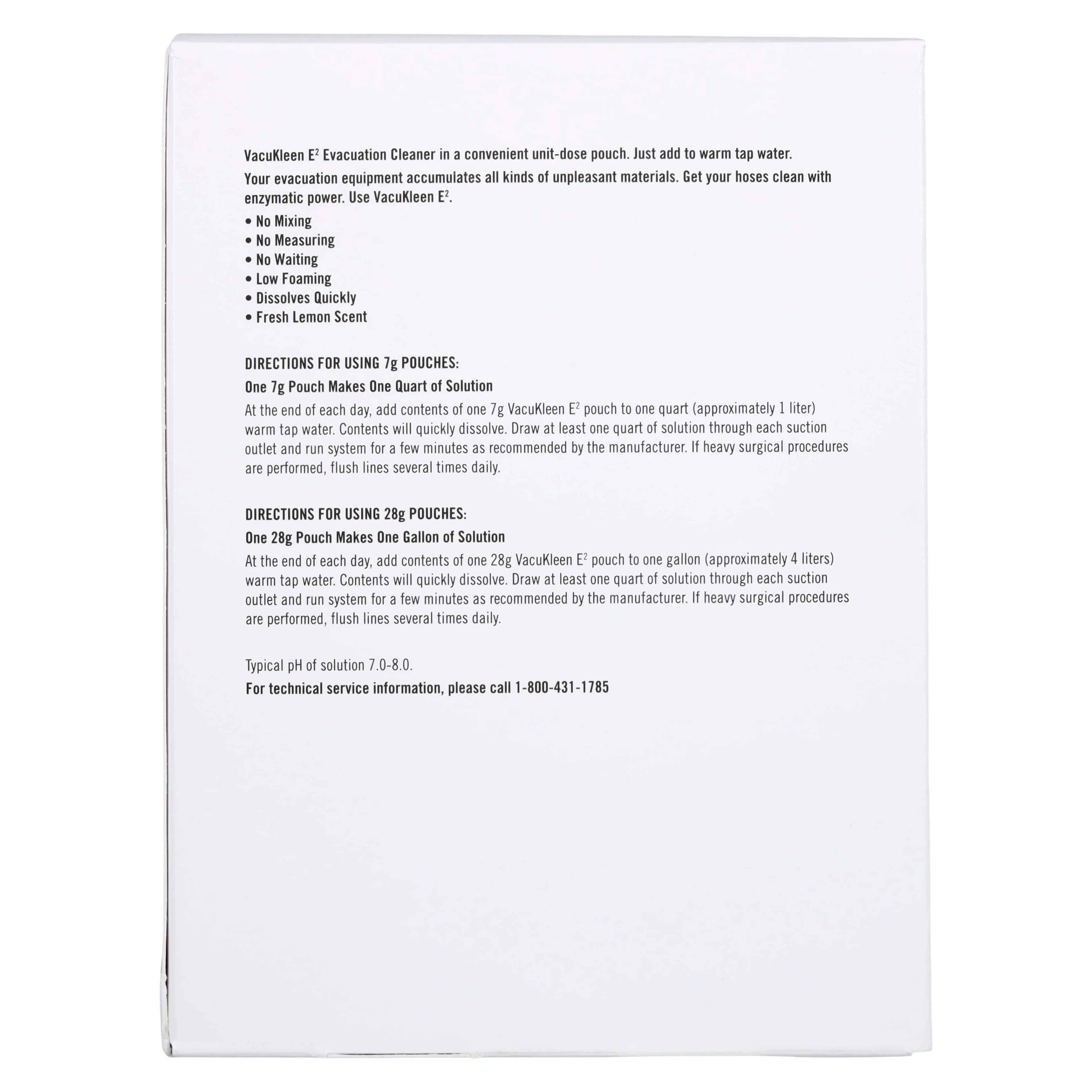VacuKleen E2 Enzymatic Evacuation System Cleaner, Unit-Dose Pouches for Gallons, 28 g, Lemon Scent, 25/Box, 50036102 thumbnail 3