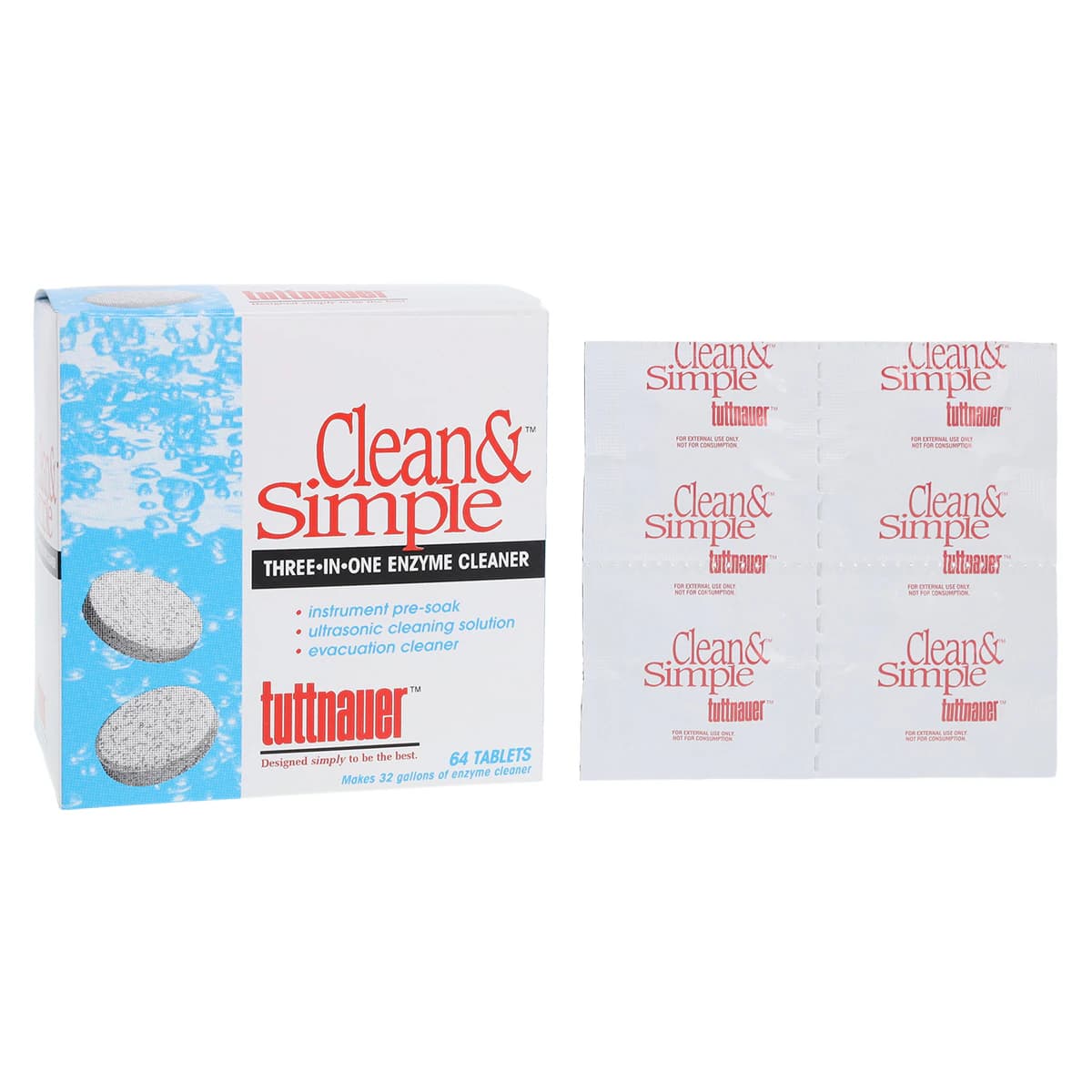 Clean & Simple Ultrasonic/Enzymatic Cleaning Tablets, 64/Pk, CS0064 thumbnail 2
