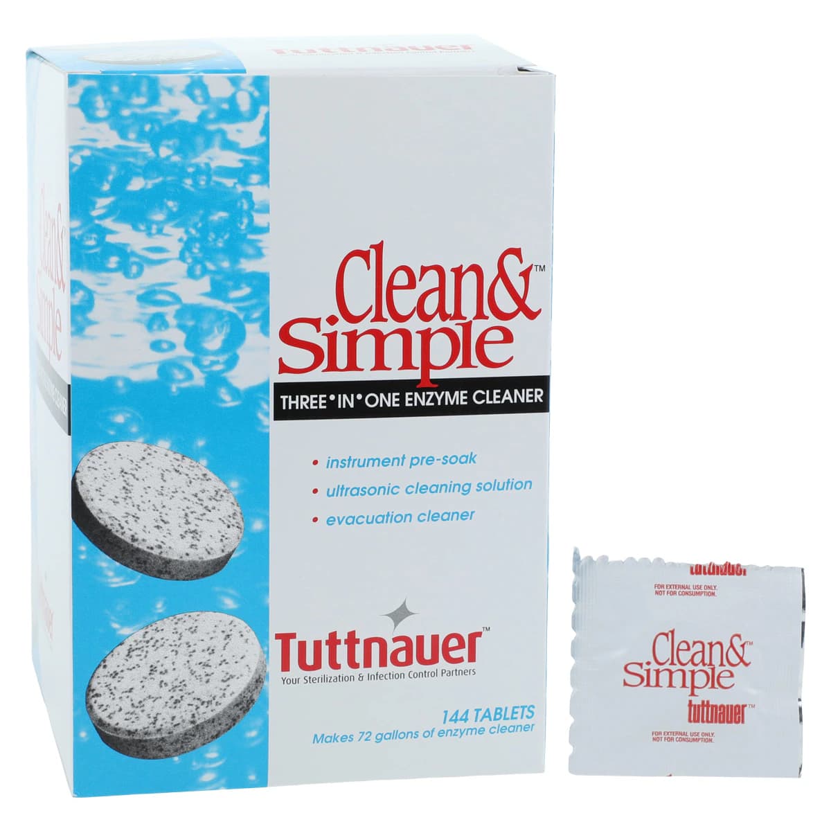 Clean & Simple Ultrasonic/Enzymatic Cleaning Tablets, 144/Box, CS0144 thumbnail 2