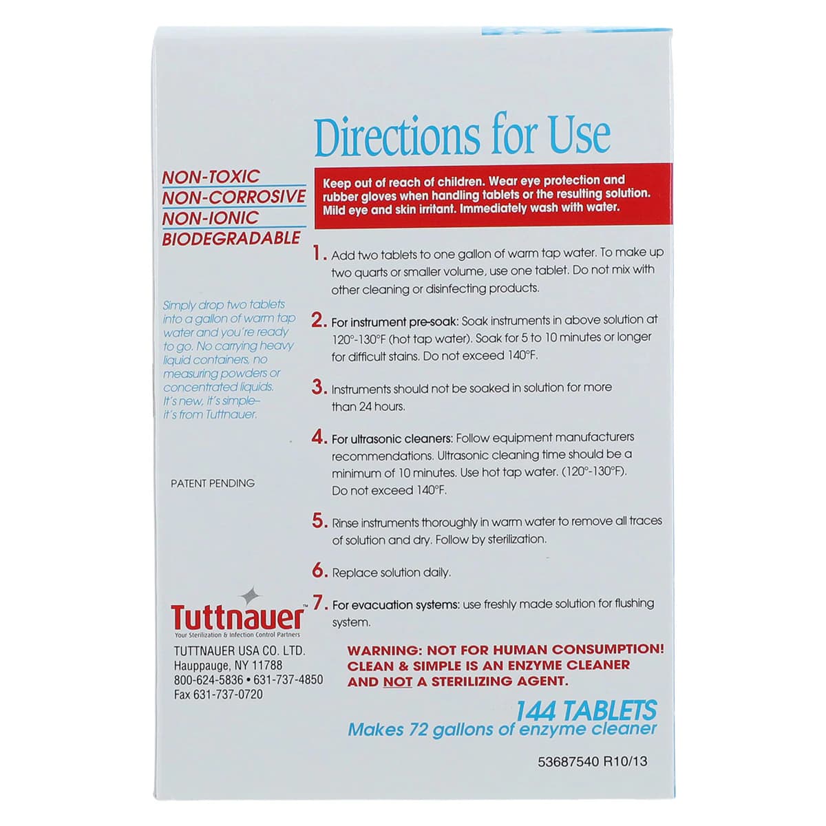 Clean & Simple Ultrasonic/Enzymatic Cleaning Tablets, 144/Box, CS0144 thumbnail 6