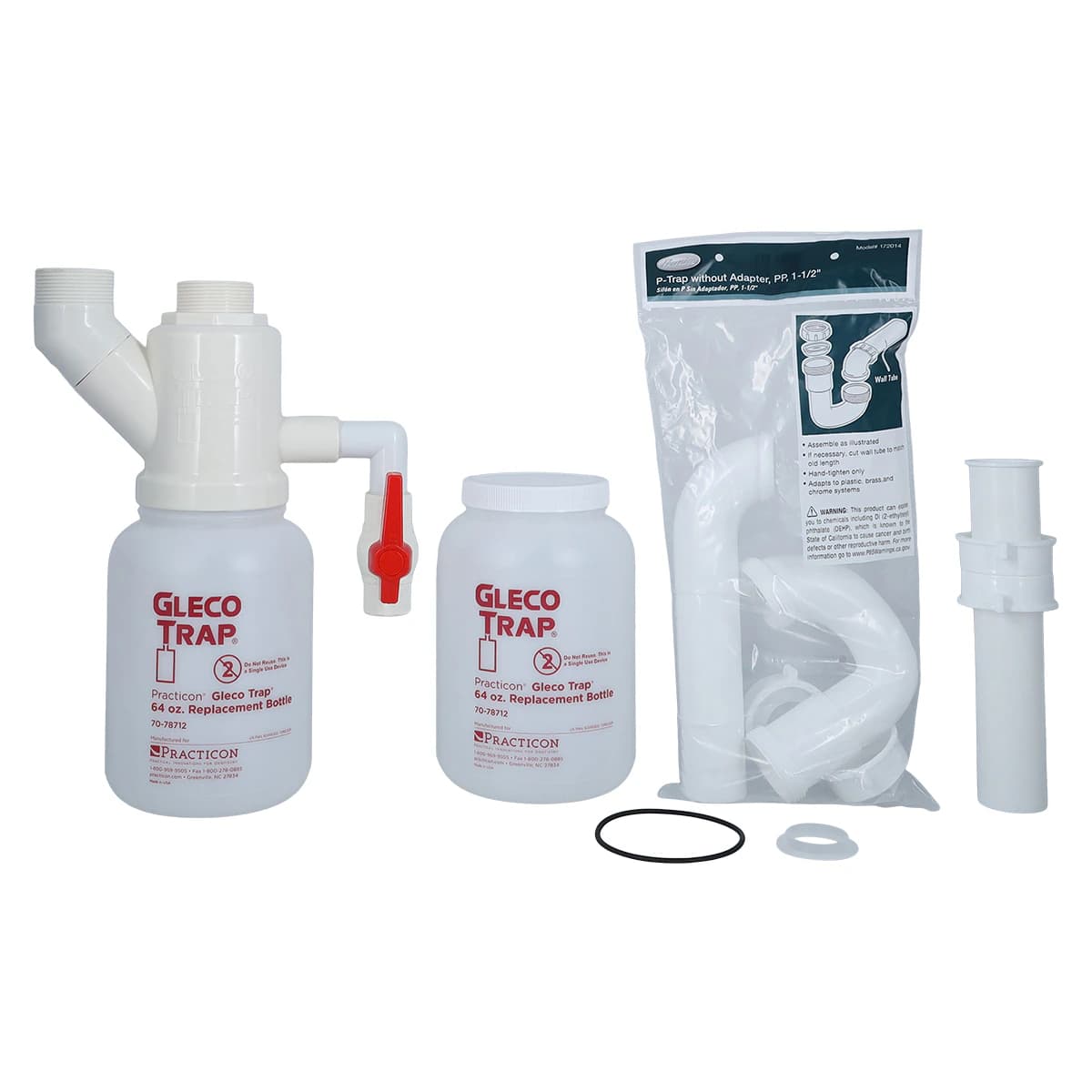 Gleco Trap System 64 oz. Plaster Trap, Complete Kit with 2 Replacement Bottles, 7078713 thumbnail 2
