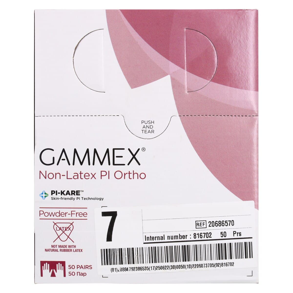GAMMEX Non-Latex PI Ortho Polyisoprene Surgical Orthopaedic Gloves, Sterile, Powder-Free, Size 7, 50 Pairs/Box, 20686570 thumbnail 8