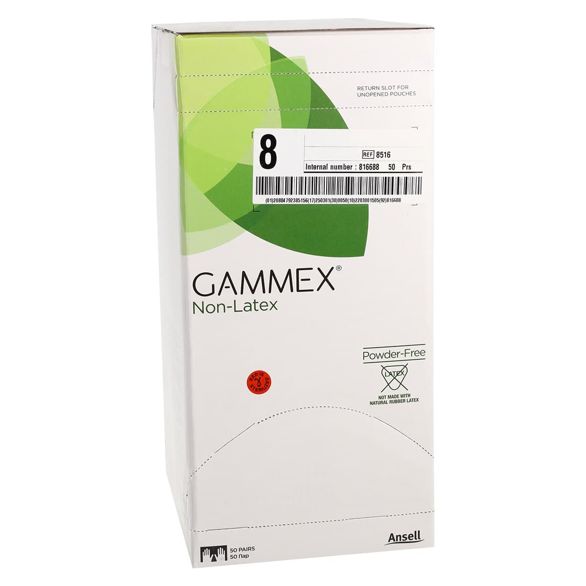 Gammex Non-Latex Neoprene Sterile Powder-Free Surgical Gloves, Size 8.0, Green, 50 Pairs/Box, 8516 thumbnail 4