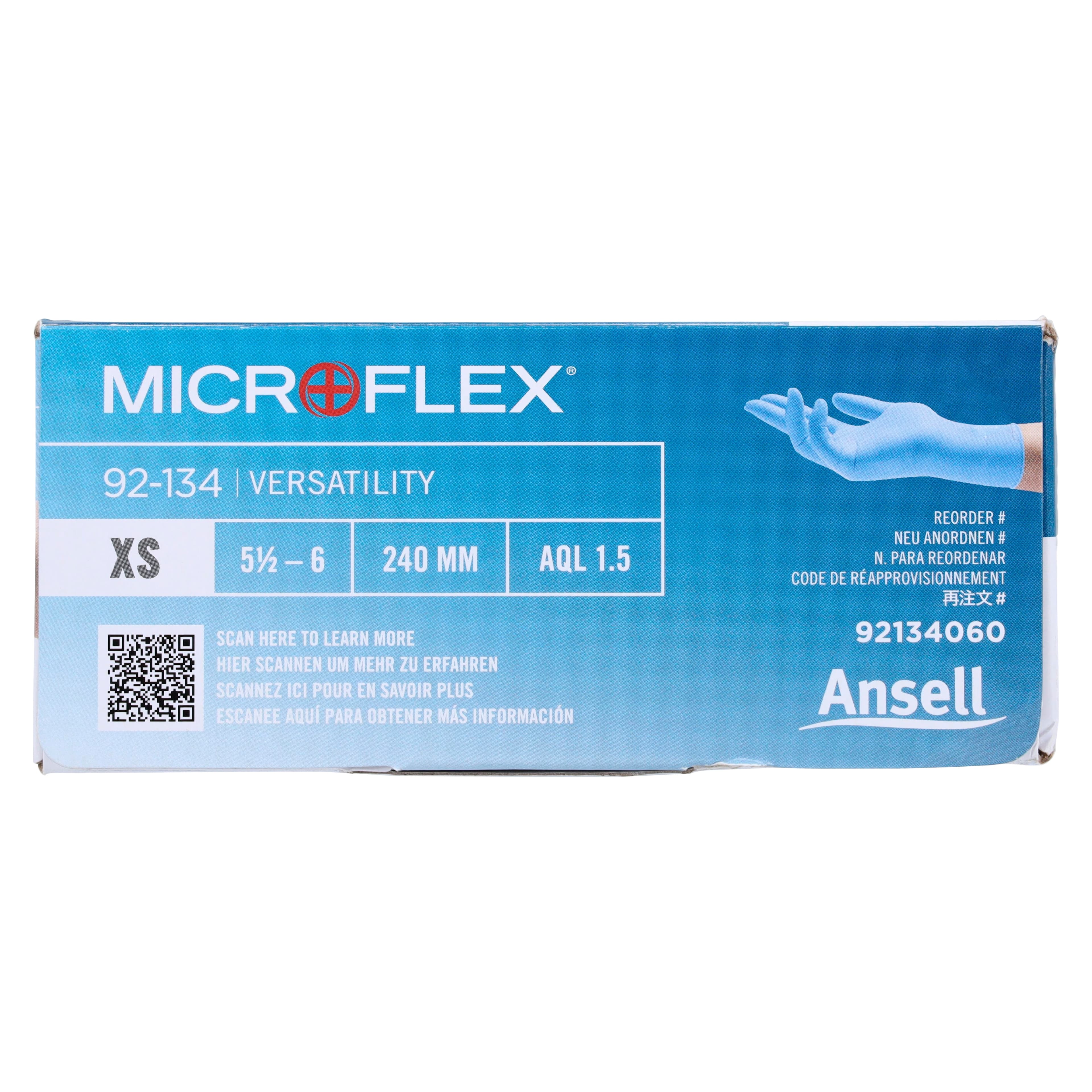 Microflex 92-134 Nitrile Exam Gloves, Powder Free, Non-Sterile, Blue, X-Small (5.5-6), 100/Box, 92134060 thumbnail 5