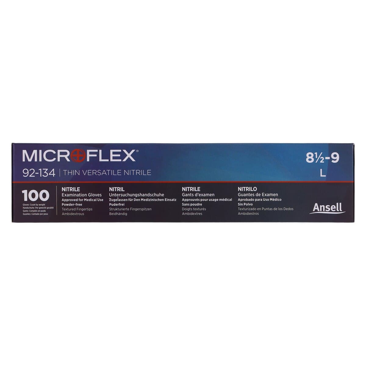 Microflex 92-134 Versatility Nitrile Exam Gloves, Powder Free, Non-Sterile, Blue, Large (8.5-9), 100/Box, 92134090 thumbnail 8