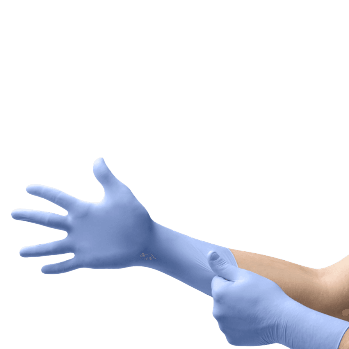 Ansell Micro-Touch E.P. Nitrile Examination Gloves, Powder-Free, Non-Sterile, Fully Textured, Extended Cuff, Small, Blue, 100/Box, 6034051 thumbnail 2