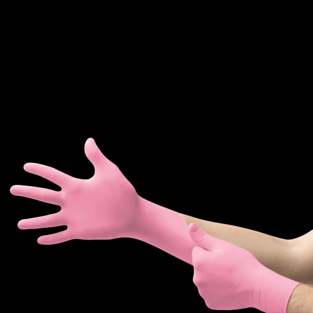 Micro-Touch NitraFree Pink Nitrile Exam Gloves, Powder-Free, Non-Sterile, Extra Small, 100/Box, 6034510 thumbnail 3