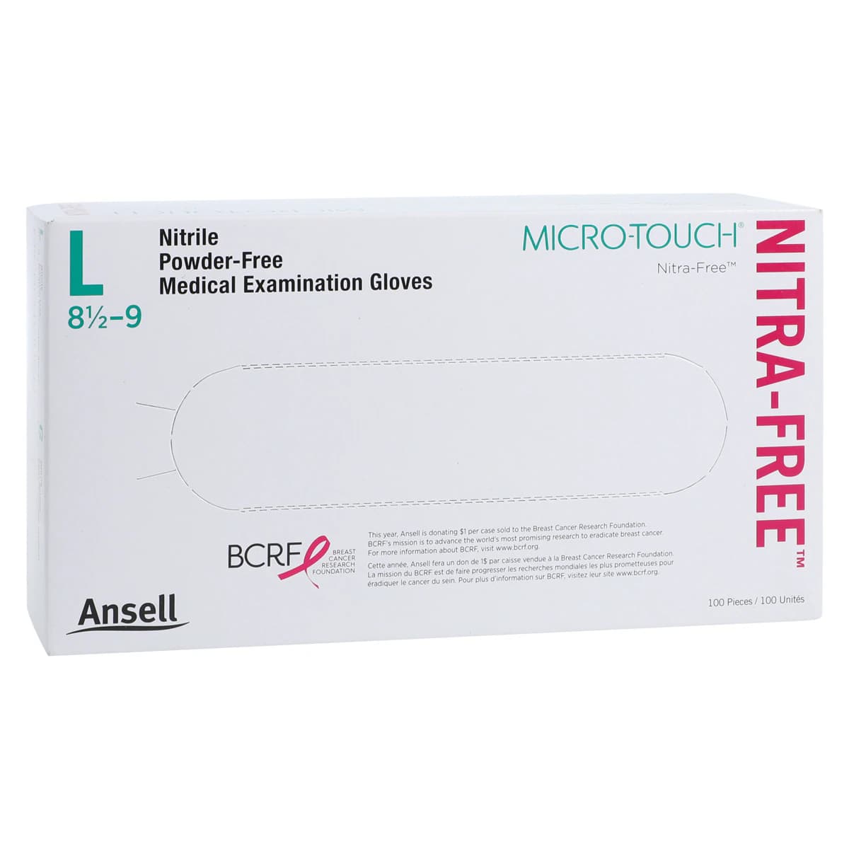 Micro-Touch NitraFree Pink Nitrile Exam Gloves, Powder-Free, Latex-Free, Large, 100/Box, 6034513 thumbnail 5