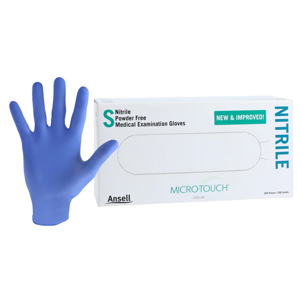 Micro-Touch Nitrile Exam Gloves, Powder-Free, Non-Sterile, Small, Blue, 200/Box, 6034301 - Micro-Touch® Nitrile Exam Gloves – Powder Free, 200/Box - Small - Image 1