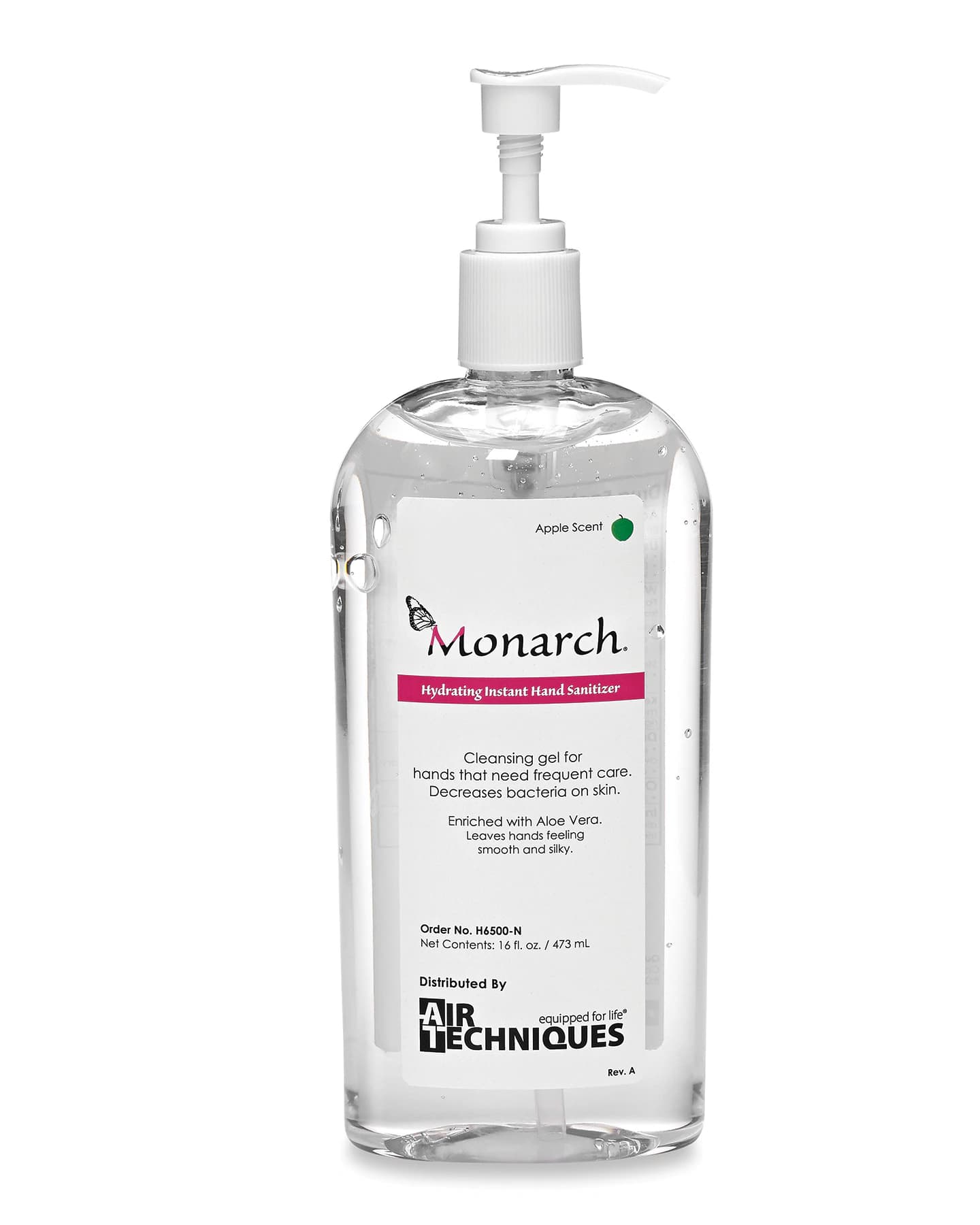 Monarch Hydrating Instant Hand Sanitizer, 16 oz Pump Bottle, Apple Scent, H6500-N - Monarch Hydrating Instant Hand Sanitizer Btl 16oz - Image 1