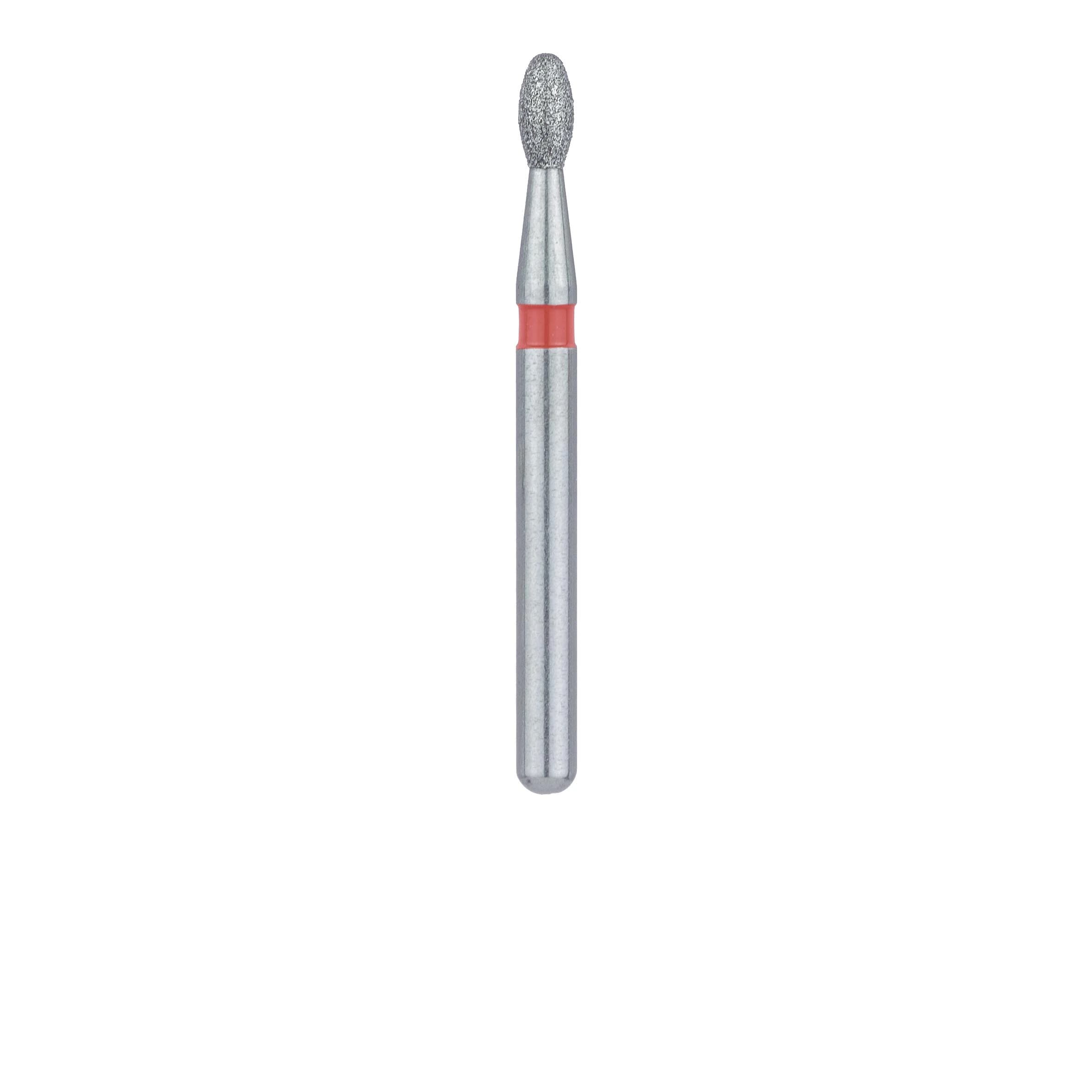 Meisinger 833F-014-FG Fine Diamond Bur, Egg/Football Shape, Friction Grip, 1.4 mm Head, 2.8 mm Working Length, Red Ring, 5/Pack thumbnail 2