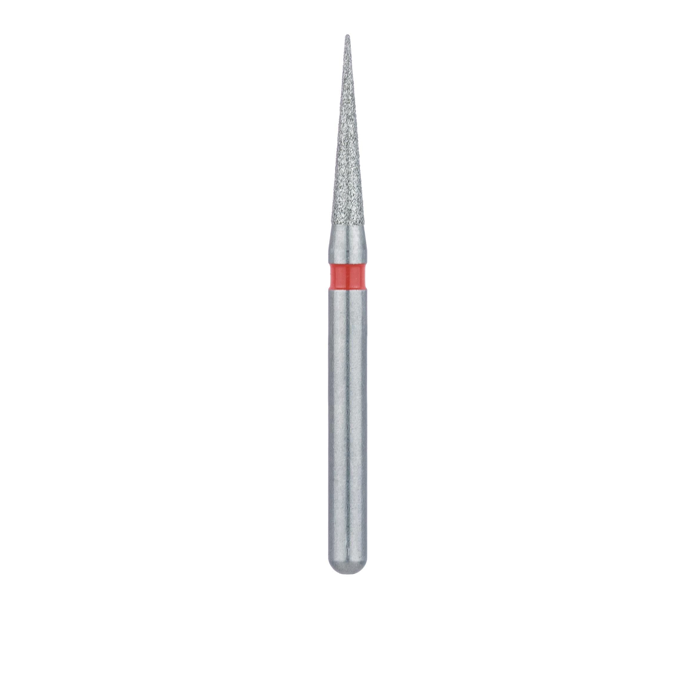 Meisinger Multi-Use Diamond Bur, Friction Grip, Needle Shape, Fine Grit (Red), 1.4 mm Head, 8 mm Working Length, 5/Pk, 858F-014-FG thumbnail 2