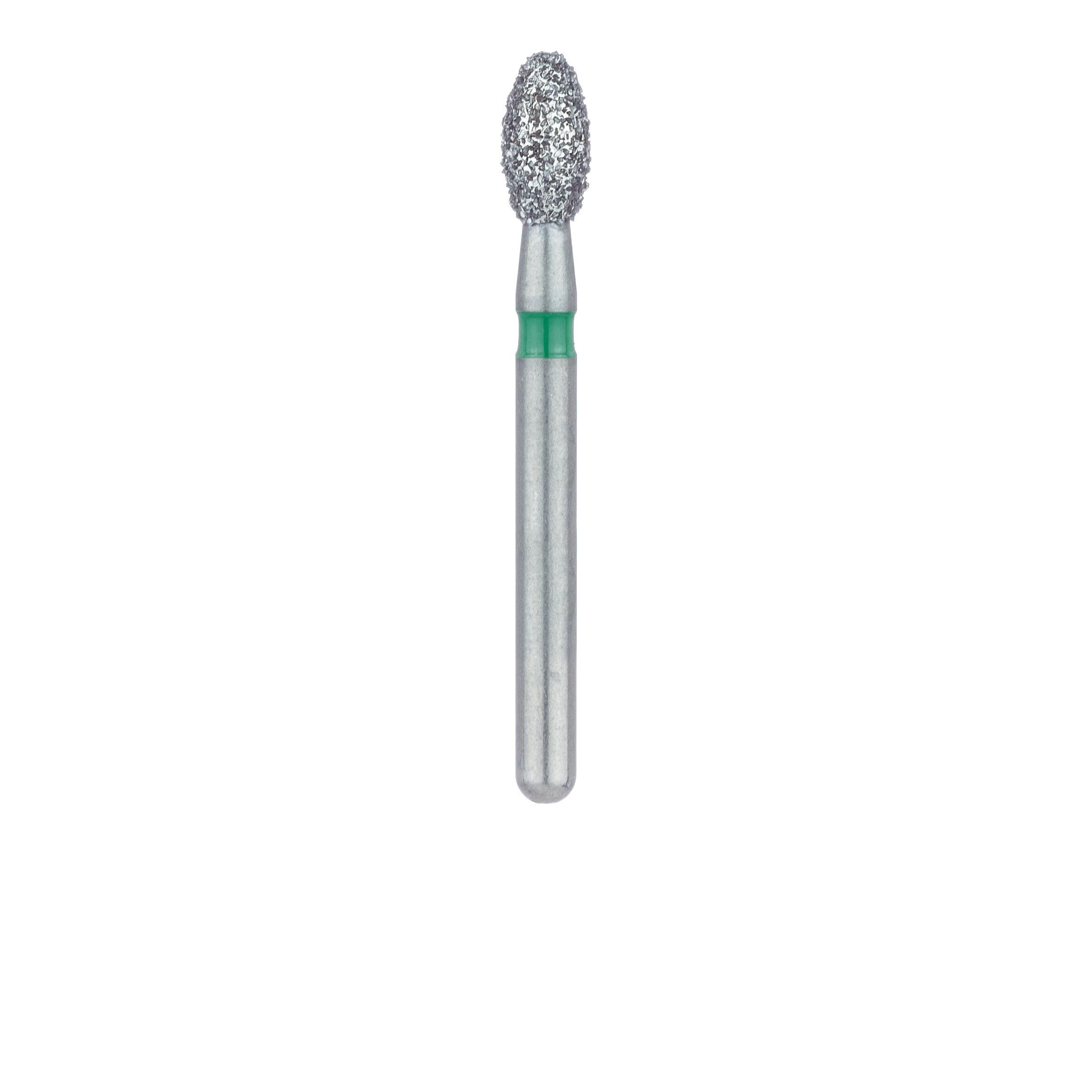 Meisinger Multi-Use Diamond Bur, FG, Football/Egg, #833G-023, 2.3 mm Head, 4.2 mm Working Length, Coarse, Green, 5/Pk, 833G-023-FG thumbnail 2