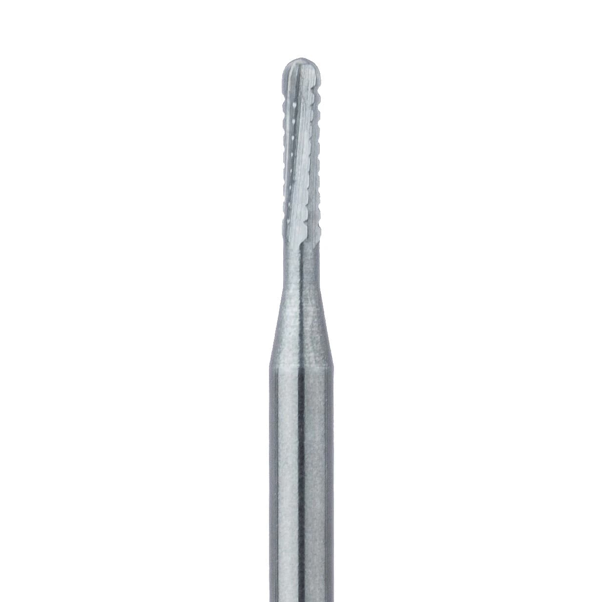 Meisinger Tungsten Carbide Bur FG 1557, Round End Cylinder Cross Cut, 1.0 mm Diameter, 100/Pack (C1557FG) - Tungsten Carbide Burs – HM 31R Straight Dome Cross Cut FG, 100/Pkg - Size #1557, 1.0 mm Diameter - Image 1
