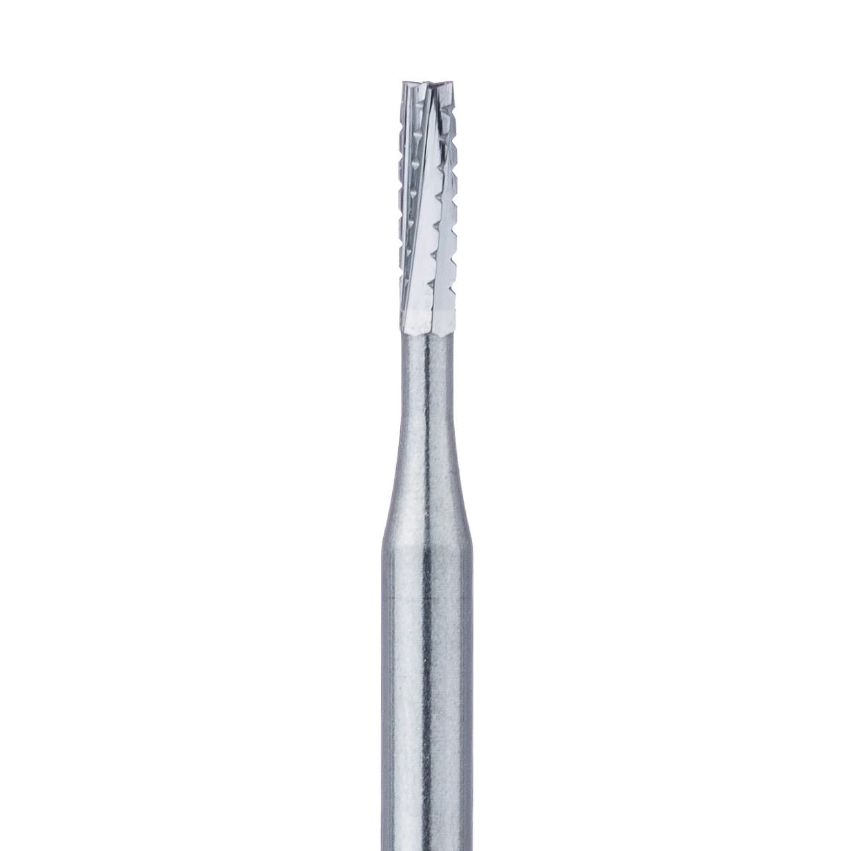 Meisinger Tungsten Carbide Bur #557, HM31 Straight Fissure Cross Cut, FG Extra Long (Surgical), 1.0 mm Diameter, 5/Pkg - Tungsten Carbide Burs – HM31 Straight Fissure Cross Cut FG XL, 25 mm Shank Length, 5/Pkg - Bur #557, 1.0 mm Diameter - Image 1