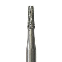 Meisinger Tungsten Carbide Bur HM33-009-HP, #699 Tapered Fissure Cross Cut, Flat End, 0.9 mm Diameter, 5/Pkg - Tungsten Carbide Burs – HM 33 Tapered Fissure Cross Cut HP, 5/Pkg - Size #699, 0.9 mm Diameter - Image 1