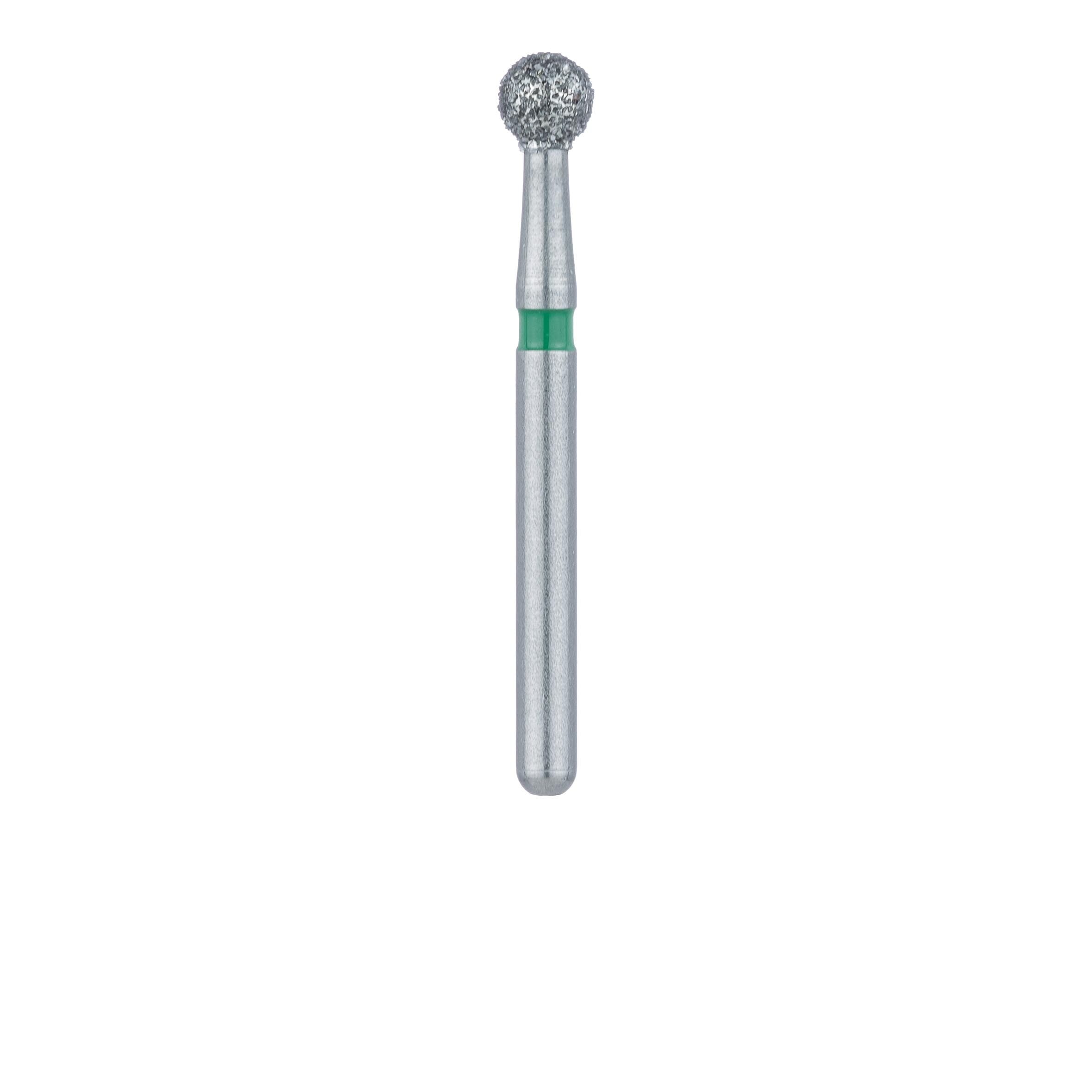 Meisinger 801G-025-FG Coarse Round Diamond Bur, Friction Grip, 2.5 mm, Green, Multi-Use, 5/Pk thumbnail 2
