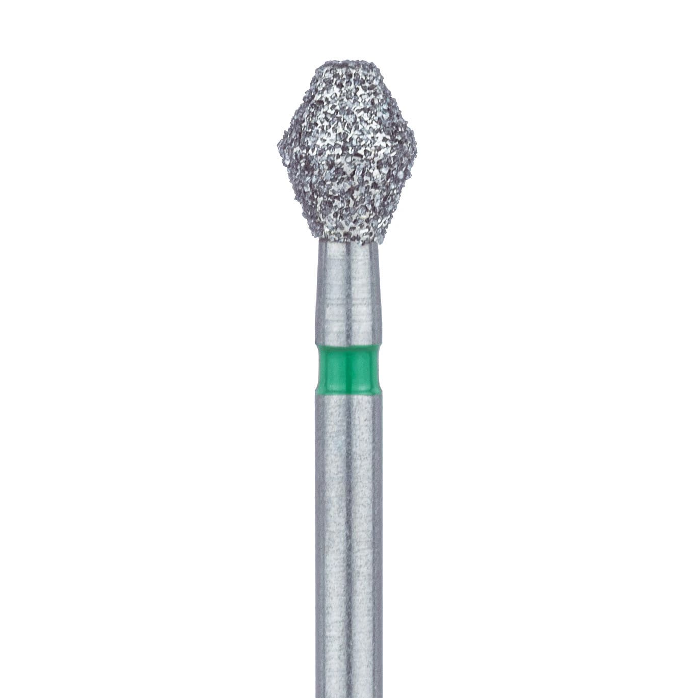 Meisinger 811G-033 FG Coarse Diamond Bur, Barrel, 3.3mm Head, Green, 5/Pk - Meisinger Diamond 3.3mm Coarse Occlusal Surface FG 5Pk - Image 1