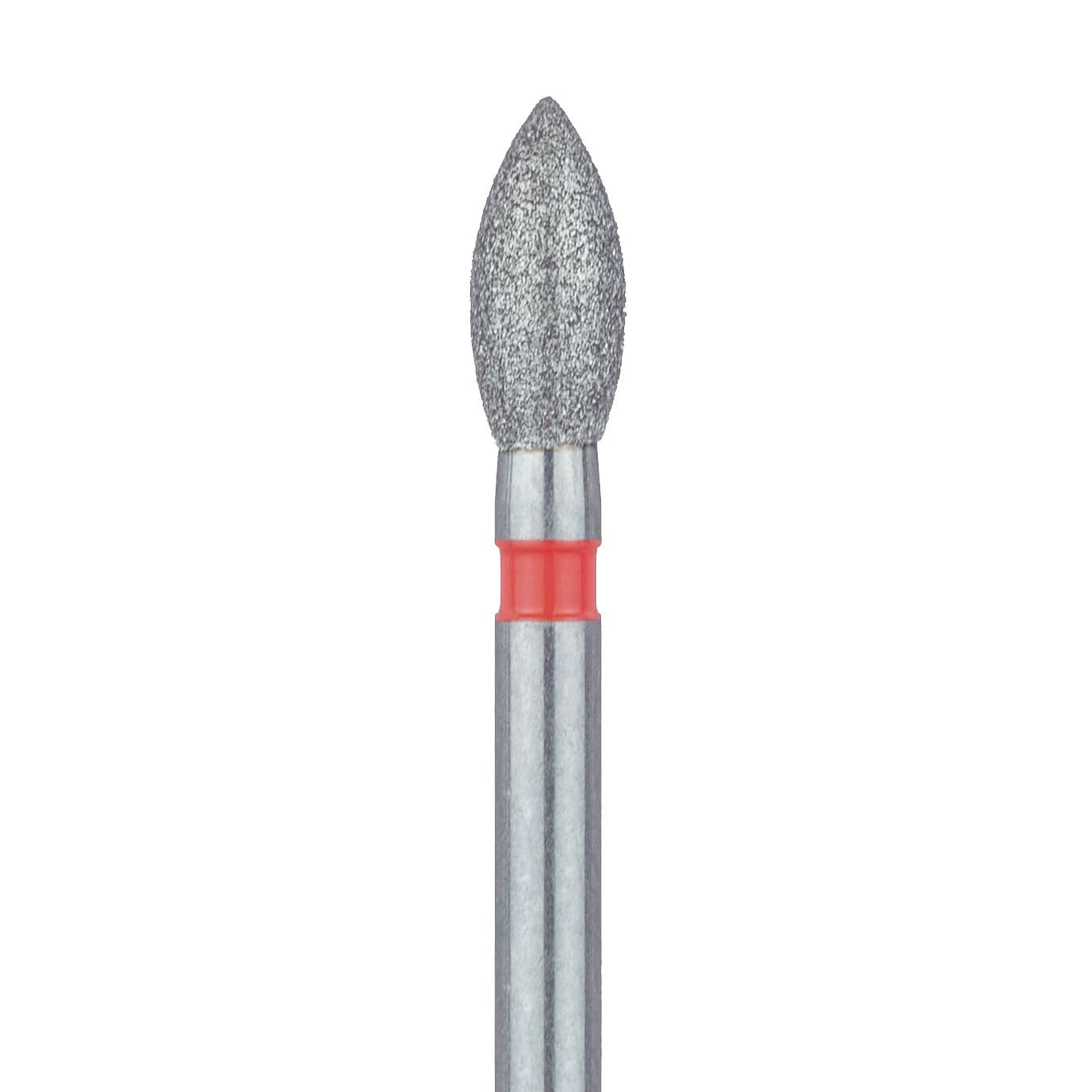 Meisinger Multi-Use Diamond Bur, FG, Pointed Football, #830F-023, 2.3 mm Head, 5.0 mm Head Length, Fine, Red, 5/Pk, 830F-023-FG - Meisinger Multi-Use Diamond Burs, FG, Pointed Football, # 830F, 2.3 mm, Fine, Red, 5/Pk, 830F-023-FG - Image 1