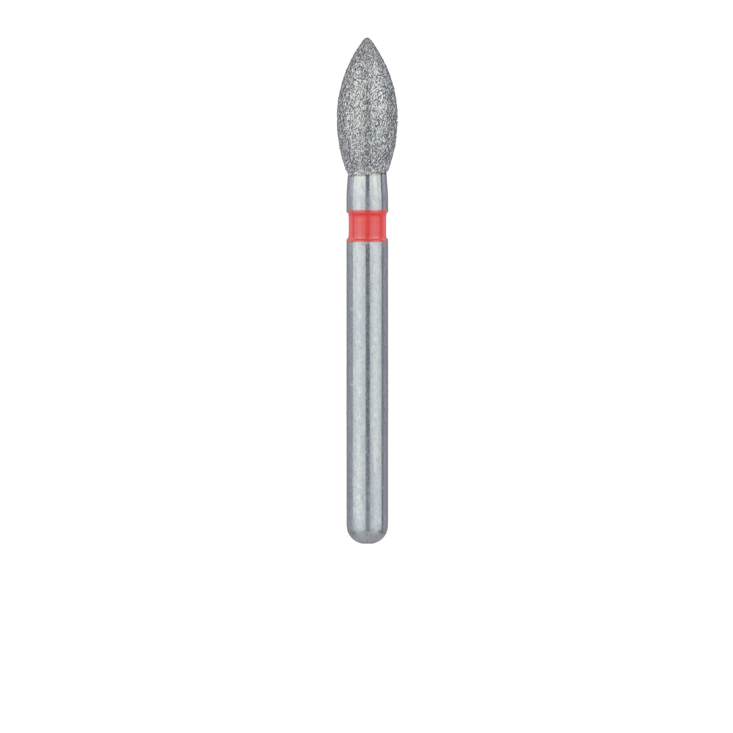 Meisinger Multi-Use Diamond Bur, FG, Pointed Football, #830F-023, 2.3 mm Head, 5.0 mm Head Length, Fine, Red, 5/Pk, 830F-023-FG thumbnail 2