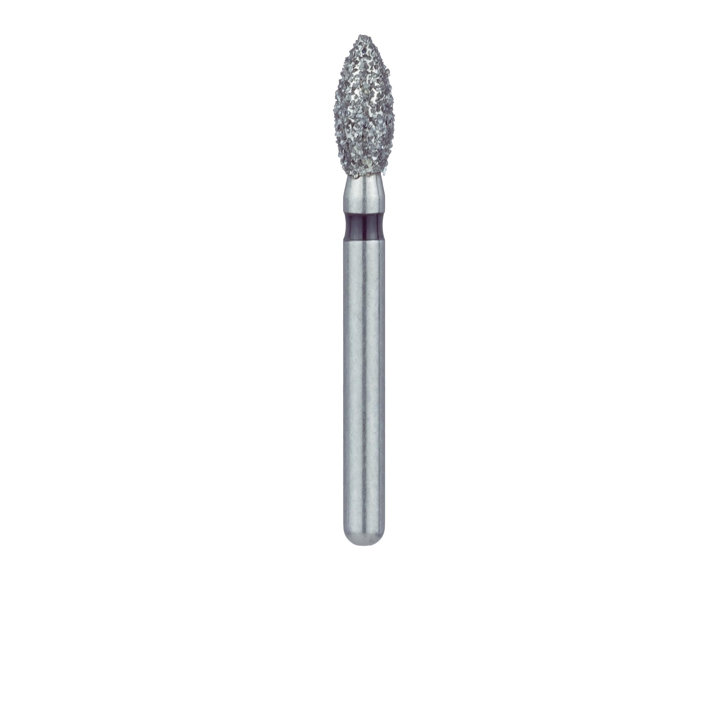 Meisinger 830H-023-FG Diamond Bur, FG, Super Coarse, Black, Pointed Football, 2.3 mm Head Diameter, 5.0 mm Head Length, 5/Pkg thumbnail 2