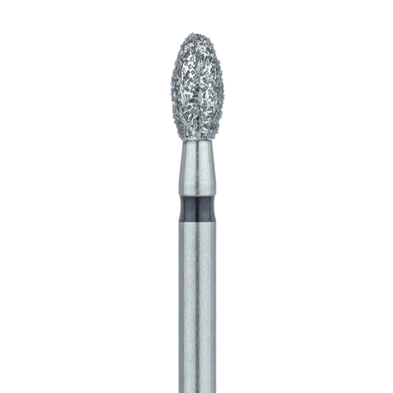 Meisinger Multi-Use Diamond Bur, Friction Grip, Football (Egg) Shape, Super Coarse (Black), 2.3 mm Head Diameter, 4.2 mm Working Length, 5/Pk, 833H-023-FG - Multi-Use Diamond Bur, Friction Grip, Football, 833H, 2.3 mm, Super Coarse, Black, 5/Pk, 833H-023-FG - Image 1