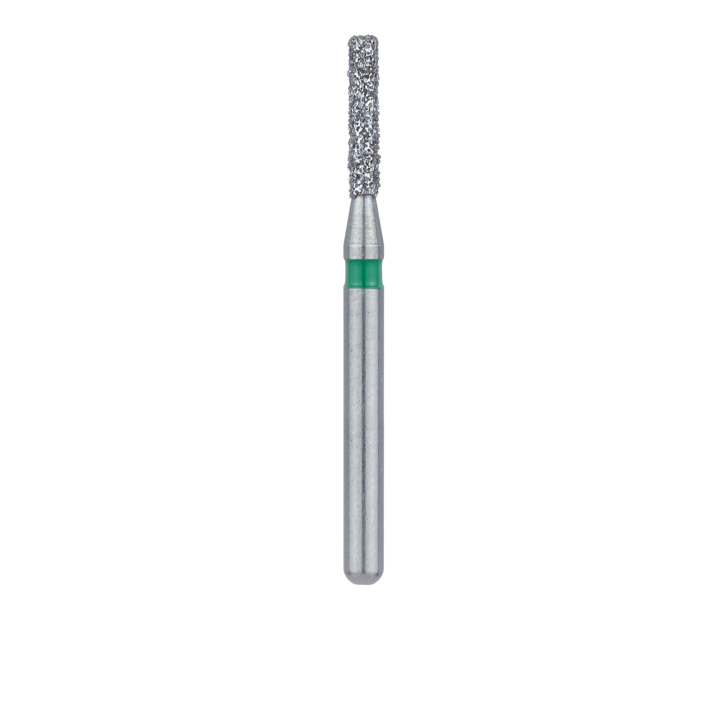 Meisinger FG #837G-012 Coarse Diamond Bur, Flat End Cylinder, 1.2 mm Head, 6 mm Working Length, Green, 5/Pk thumbnail 2