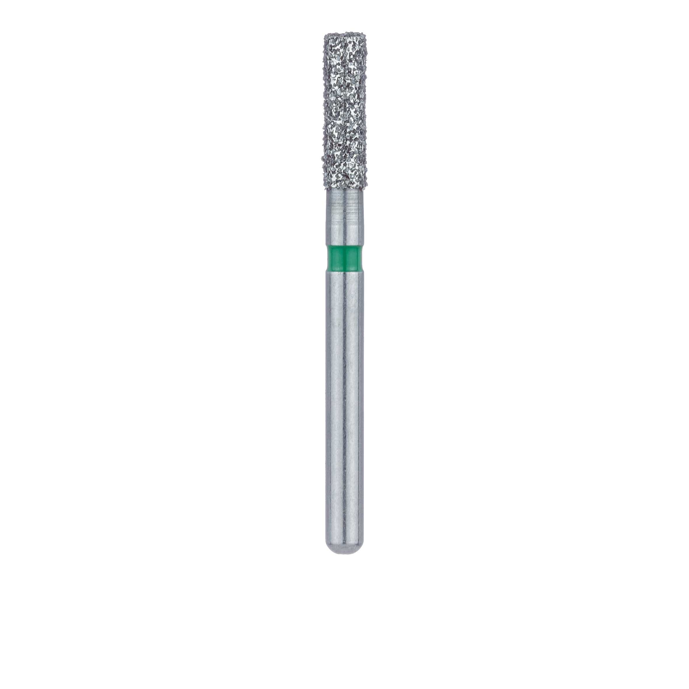 Meisinger 837G-018-FG Coarse Diamond Bur, Long Cylinder, Flat End, Friction Grip, 1.8 mm Diameter, 6.0 mm Head Length, Green Ring, 5/Pack thumbnail 2