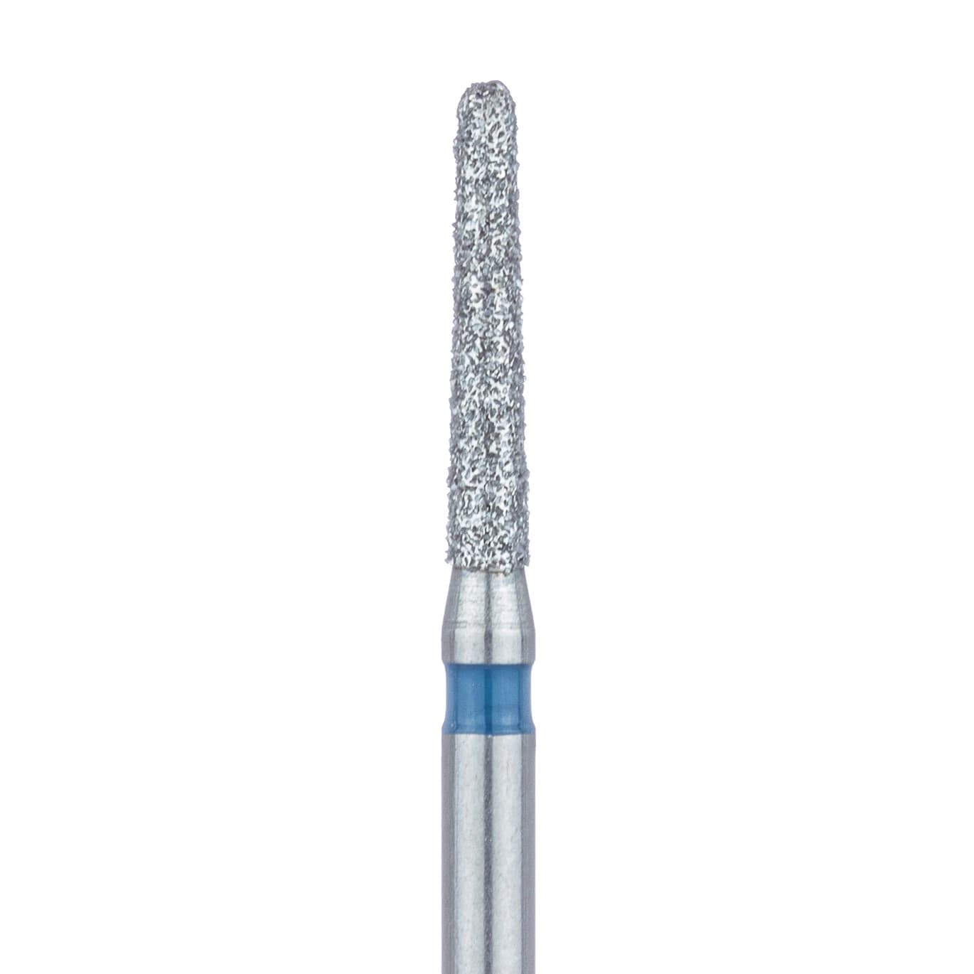 Meisinger 850-014-FG Multi-Use Diamond Bur, Round End Taper, Medium Grit, Blue Ring, 1.4 mm Head, 8 mm Working Length, Friction Grip, 5/Pk - Meisinger Diamonds 850-014-FG Medium 5/Pk - Image 1