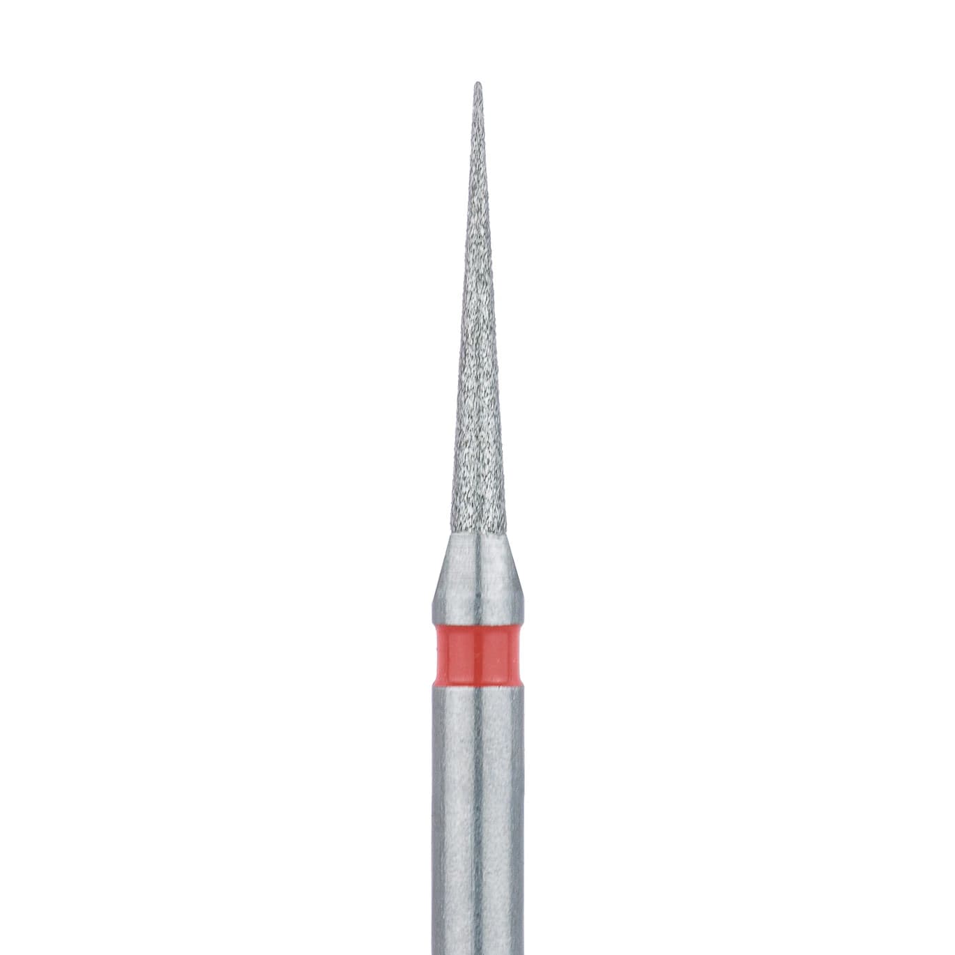 Meisinger Multi-Use Diamond Bur, FG, Needle, #858F, 1.0 mm Head, 8 mm Working Length, Fine, Red, 5/Pk, 858F-010-FG - Meisinger Multi-Use Diamond Burs, FG, Needle, # 858F, 1.0 mm, Fine, Red, 5/Pk, 858F-010-FG - Image 1