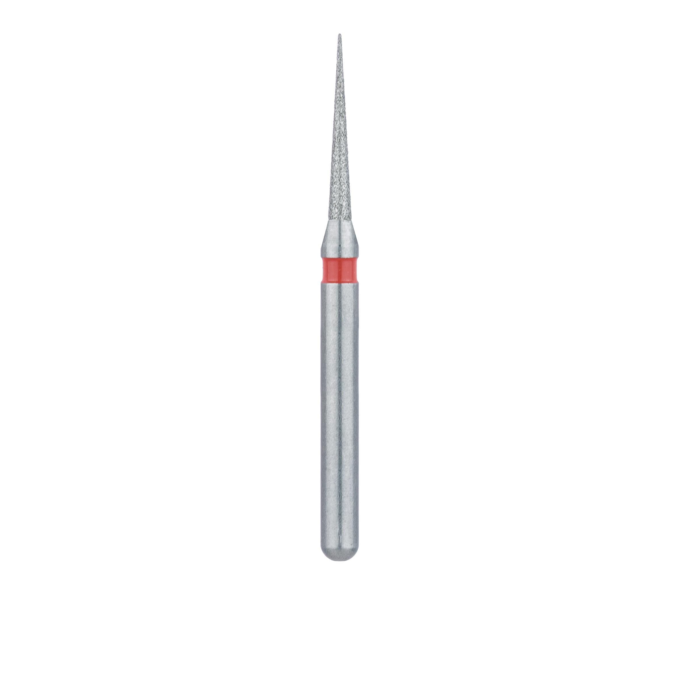 Meisinger Multi-Use Diamond Bur, FG, Needle, #858F, 1.0 mm Head, 8 mm Working Length, Fine, Red, 5/Pk, 858F-010-FG thumbnail 2