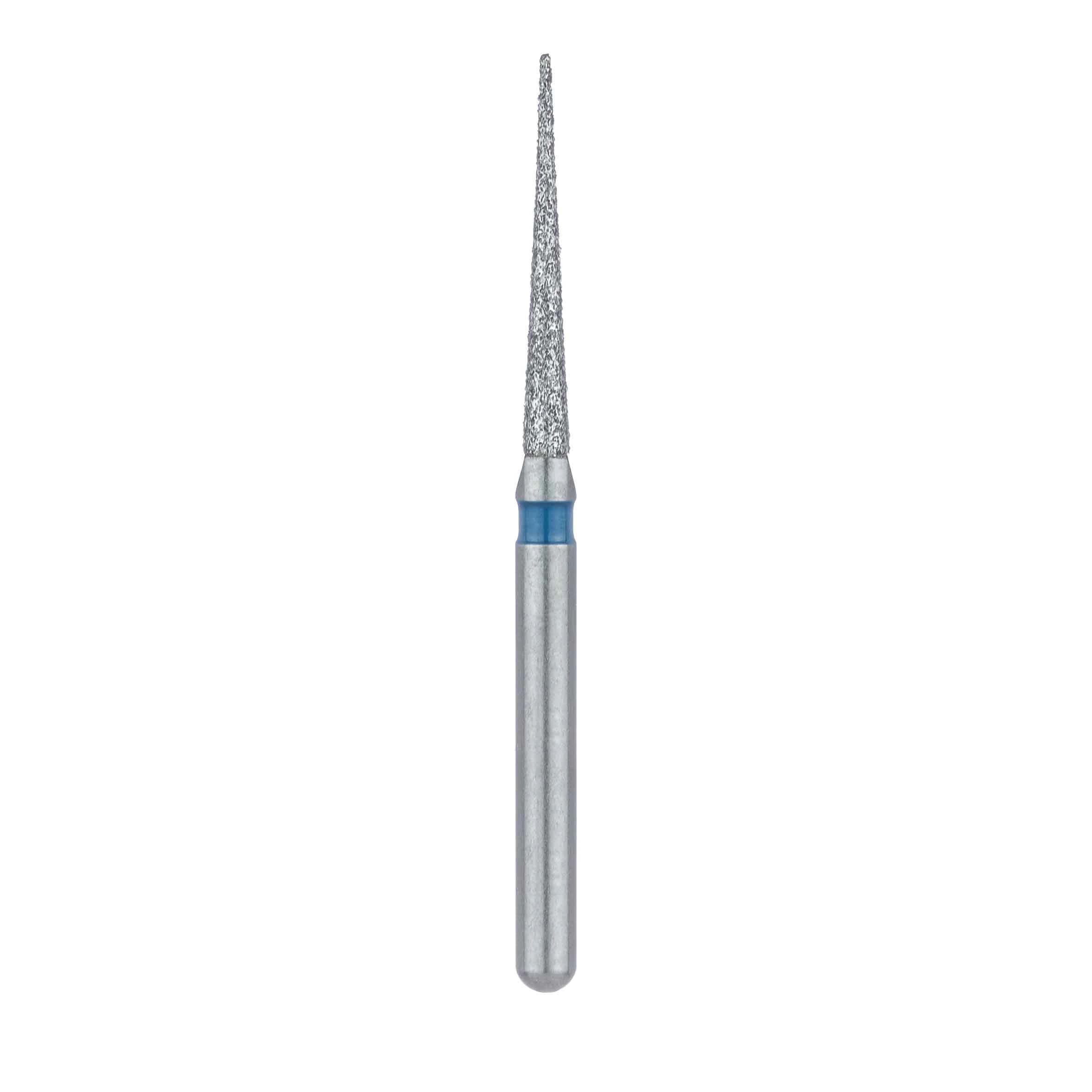 Meisinger 859-012-FG Diamond Bur, FG, Medium Grit, Blue Ring, Needle Shape, Point End, 1.2 mm Head Diameter, 10.0 mm Head Length, 5/Pkg thumbnail 2