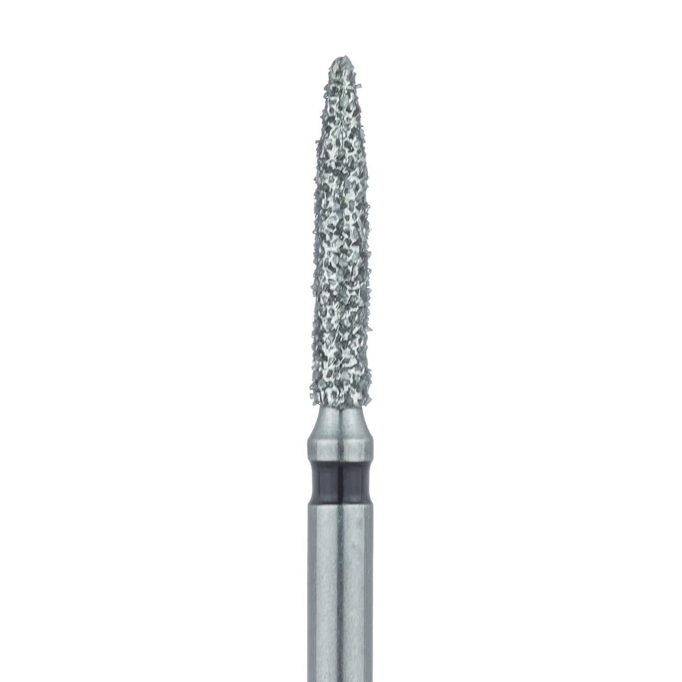 Meisinger 862H-014-FG Diamond Bur, X-Coarse (Black), Flame, Friction Grip, 1.4 mm Head Diameter, 8.0 mm Head Length, 5/Pk - Mesiginer Diamonds 862H-014-FG X-Coarse 5/Pk - Image 1