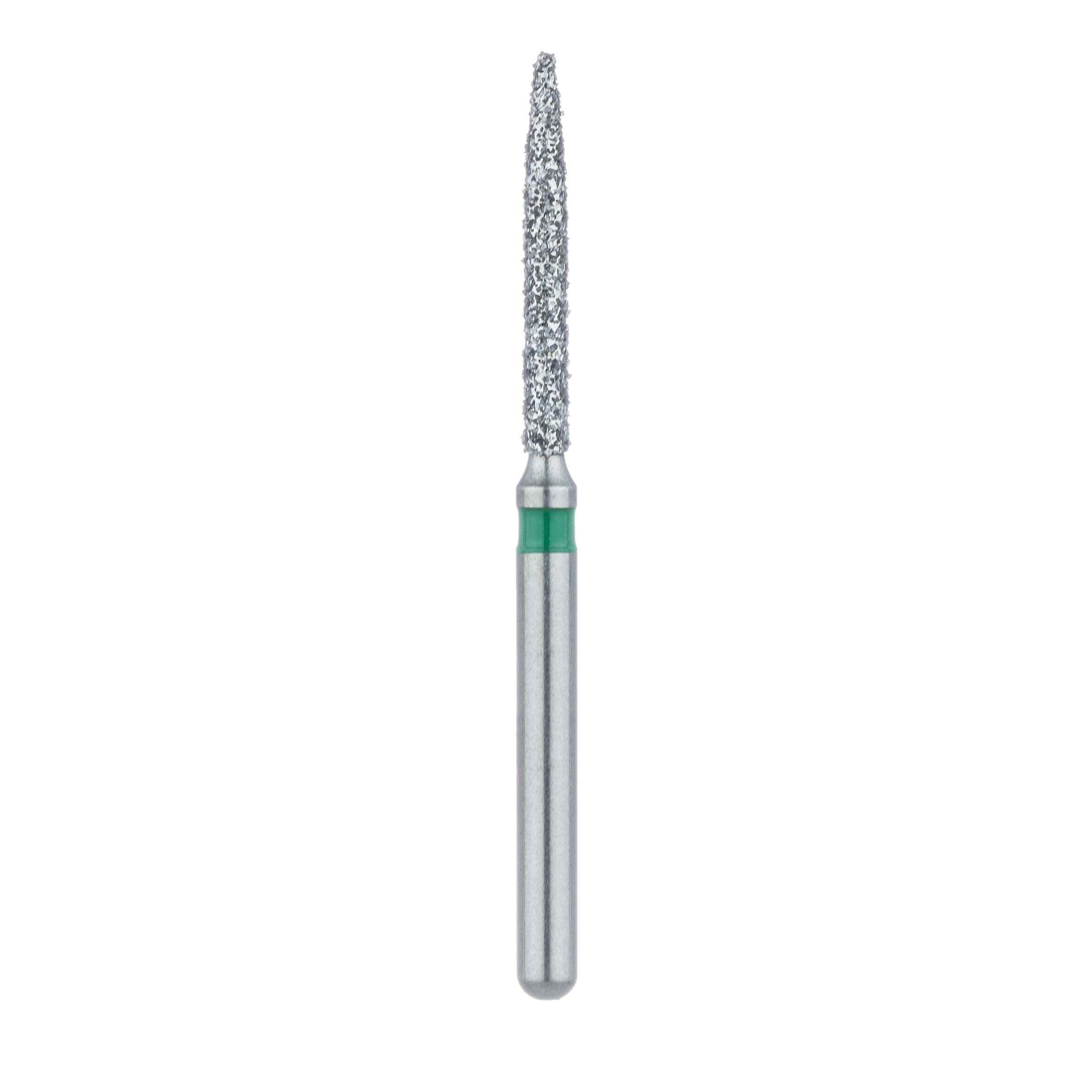 Meisinger Multi-Use Diamond Bur, FG, Long Flame, #863G, 1.2 mm, Coarse, Green, 5/Pk, 863G-012-FG thumbnail 2