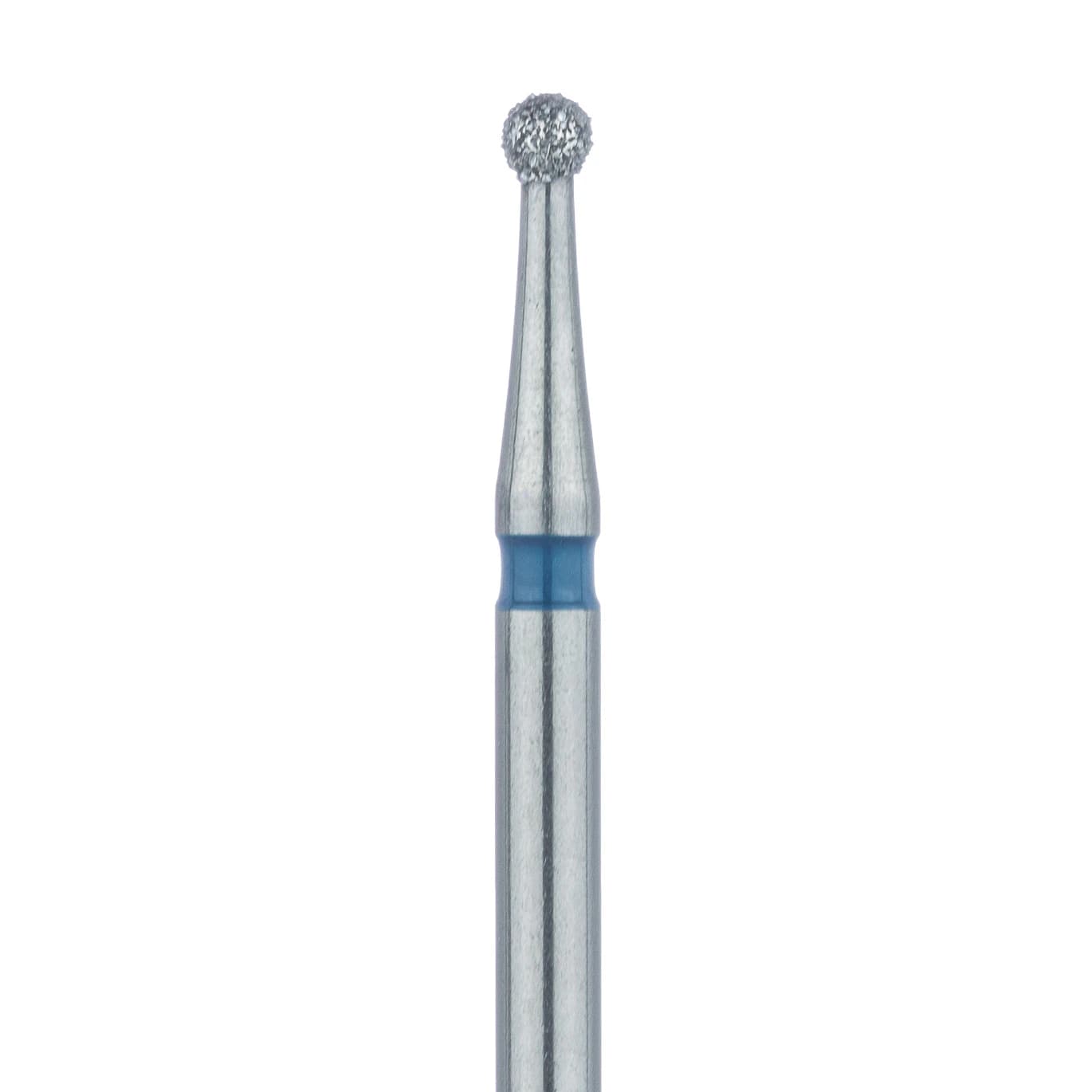 Meisinger Multi-Use Diamond Bur, Friction Grip, Round, 801, 1.4 mm, Medium Grit, Blue Ring, 5/Pk, 801-014-FG - Multi-Use Diamond Bur, Friction Grip, Round, 801, 1.4 mm, Medium, Blue, 5/Pk, 801-014-FG - Image 1