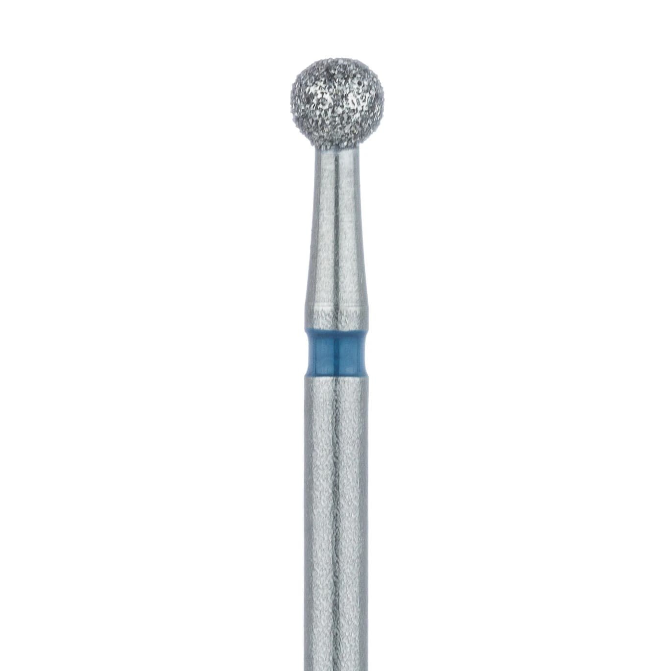 Meisinger Diamond Bur FG 801-023, Medium Grit, Round Head, 2.3 mm, Blue Ring, 5/Pkg - Diamond Instruments – FG, Medium, Blue, Round, Round End, 5/Pkg - 801-023-FG, 2.3 mm Head Diameter, 2.3 mm Head Length - Image 1