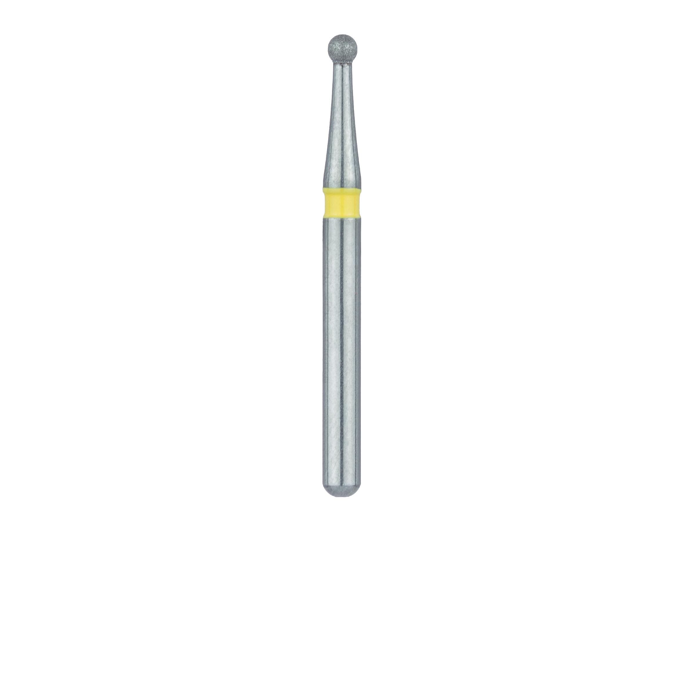Meisinger 801C-012-FG Diamond Bur, Round, Extra Fine (Yellow), 1.2 mm Head Diameter, Friction Grip, 5/Pkg thumbnail 2