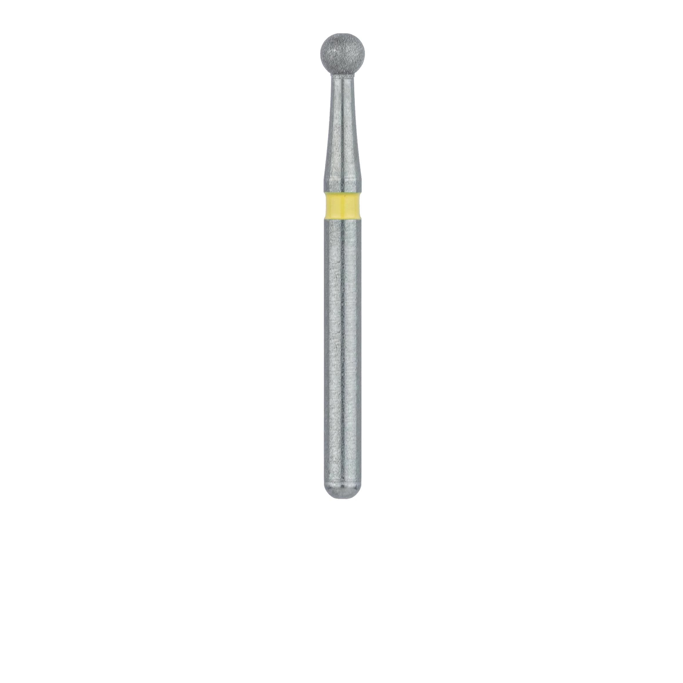 Meisinger 801C-018-FG Diamond Bur, Round, Extra Fine (Yellow Ring), Friction Grip, 1.8 mm Head Diameter, 5/Pkg thumbnail 2