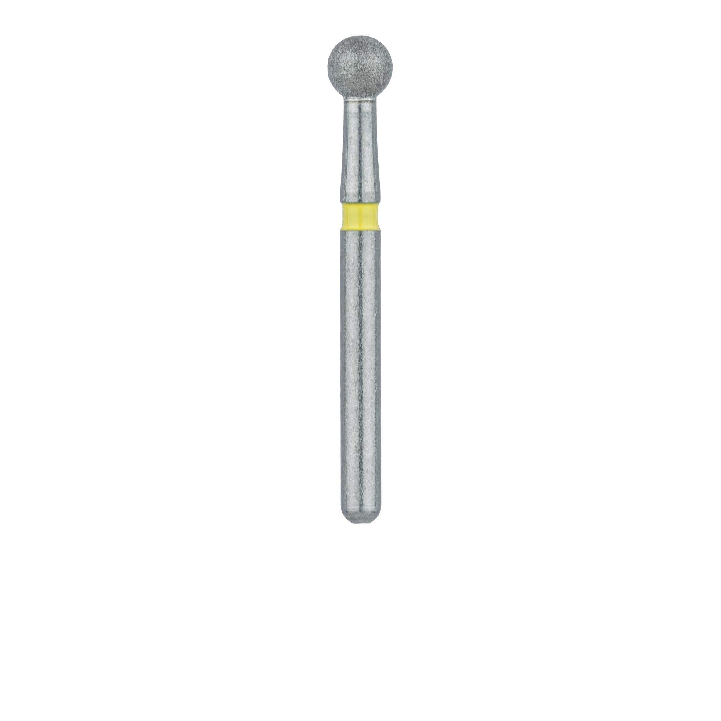 Meisinger 801C-025-FG Diamond Bur, FG, Extra Fine, Yellow Ring, Round Head, 2.5 mm Head Diameter, 5/Pkg thumbnail 2