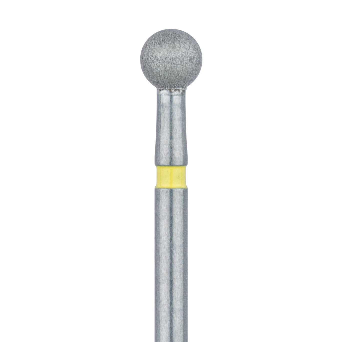 Meisinger 801C-029-FG Diamond Bur, Round, Extra Fine (X-Fine), Yellow Ring, Friction Grip, 2.9 mm Head Diameter, 5/Pkg - Diamond Instruments – FG, Extra Fine, Yellow, Round, Round End, 5/Pkg - 801C-029-FG, 2.9 mm Head Diameter, 2.9 mm Head Length - Image 1