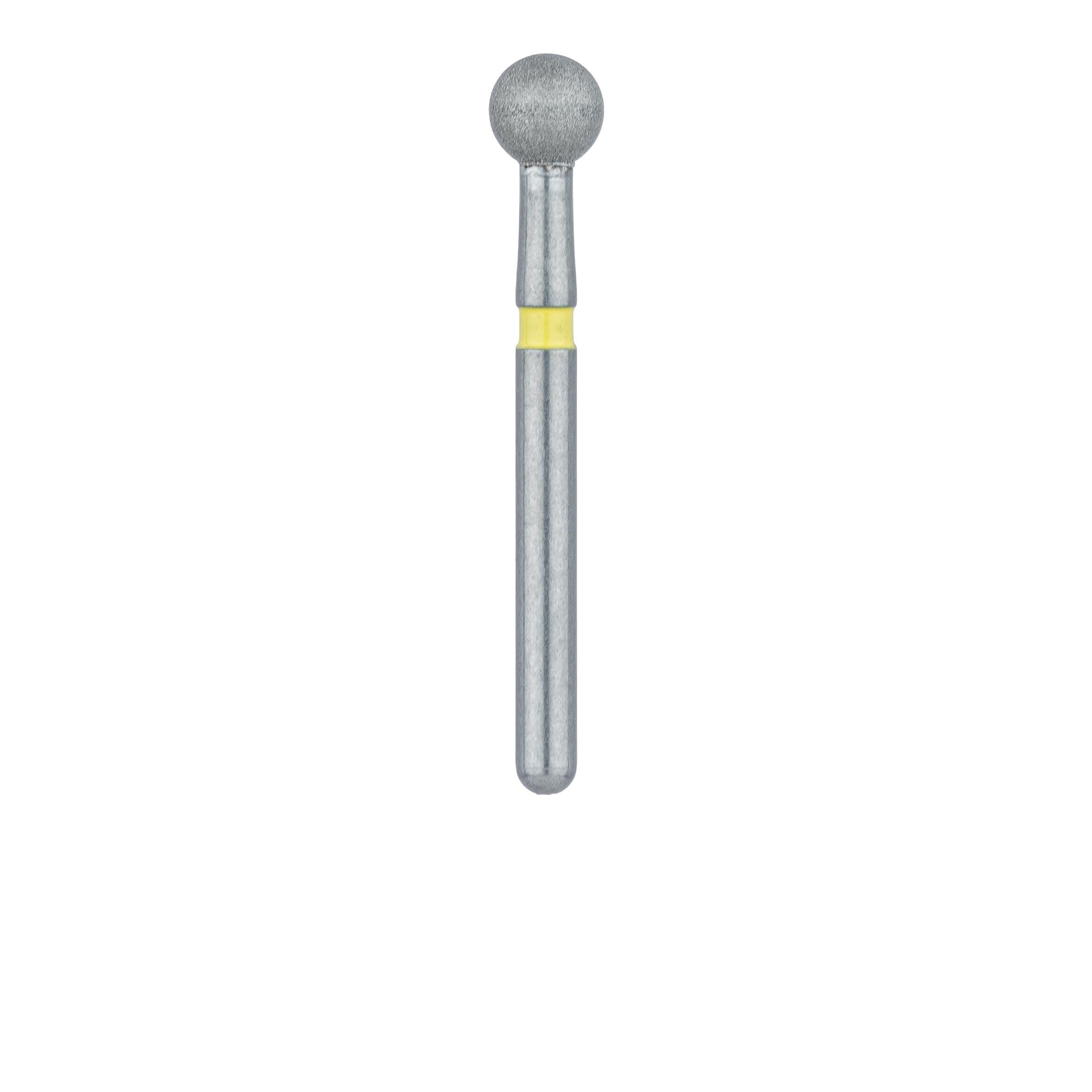 Meisinger 801C-029-FG Diamond Bur, Round, Extra Fine (X-Fine), Yellow Ring, Friction Grip, 2.9 mm Head Diameter, 5/Pkg thumbnail 2