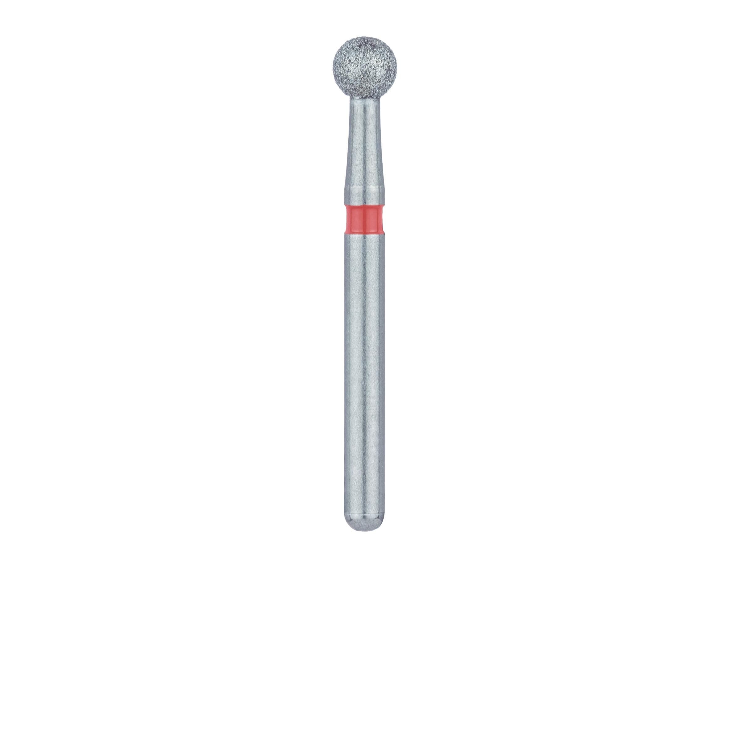 Meisinger 801F-025-FG Fine Diamond Bur, Round, Friction Grip, 2.5 mm, Red Ring, 5/Pk thumbnail 2