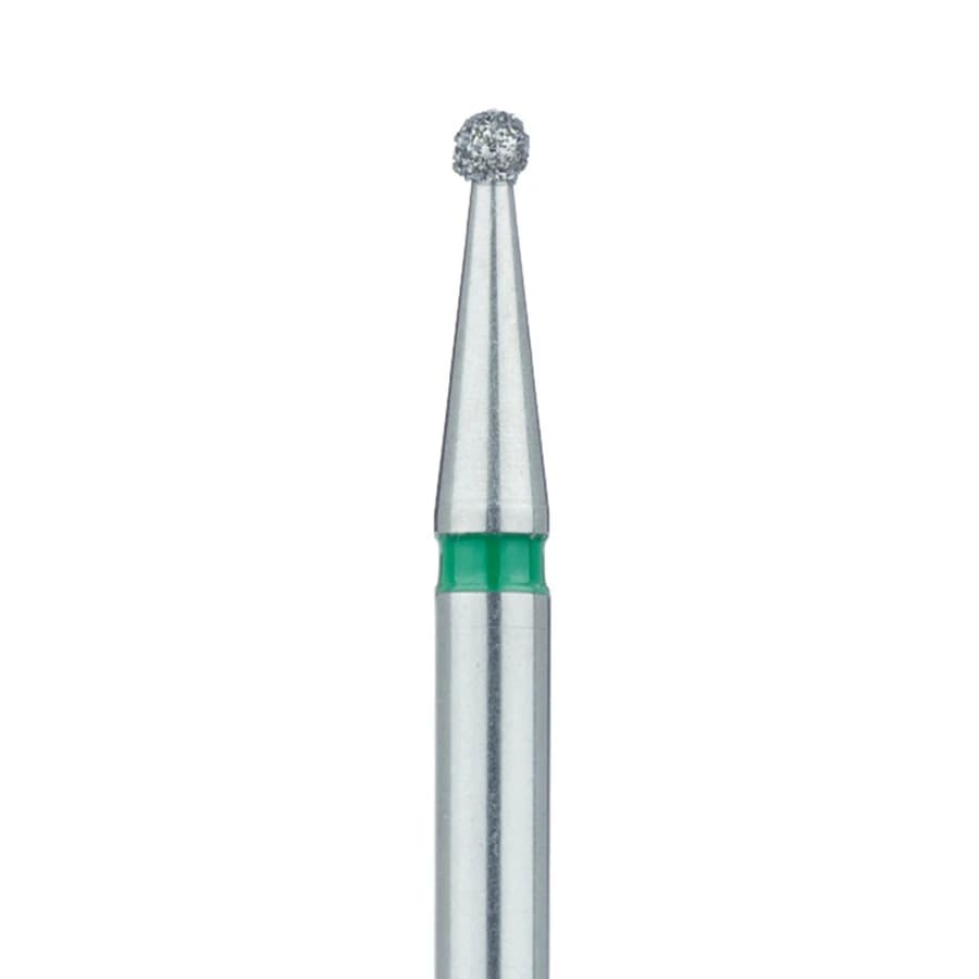 Meisinger 801G-016-HP Coarse Diamond Bur, Round, 1.6 mm, Green Ring, Multi-Use, 5/Pk - Meisinger Diamonds 801G-016-HP Coarse 5/Pk - Image 1
