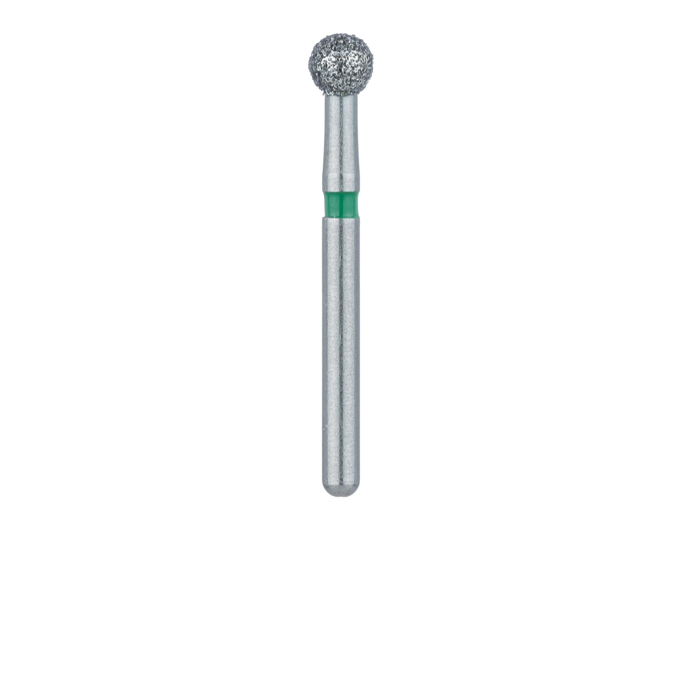 Meisinger Multi-Use Diamond Bur, Friction Grip, Round, 801G, 2.7 mm, Coarse, Green, 5/Pk, 801G-027-FG thumbnail 2