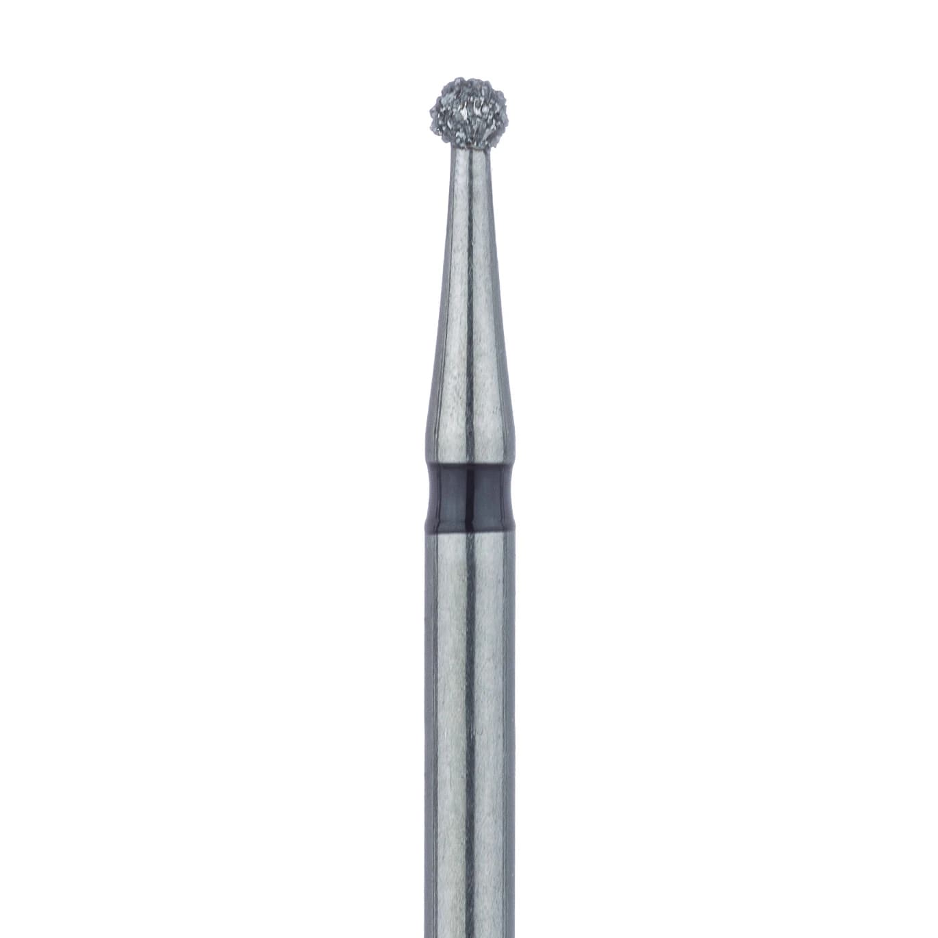 Meisinger 801H-014-FG Diamond Bur, FG, Super Coarse (Black), Round, 1.4 mm Head Diameter, 5/Pkg - Diamond Instruments – FG, Super Coarse, Black, Round, Round End, 5/Pkg - 801H-014-FG, 1.4 mm Head Diameter, 1.4 mm Head Length - Image 1
