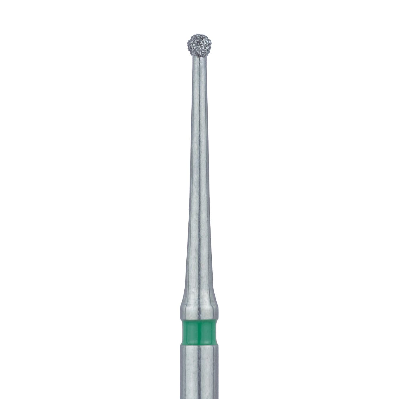 Meisinger 801LG-010-FG Coarse Diamond Bur, Long Round, Friction Grip, 1.0 mm, Green Ring, 5/Pack - Meisinger Diamonds 801LG-010-FG Coarse 5/Pk - Image 1