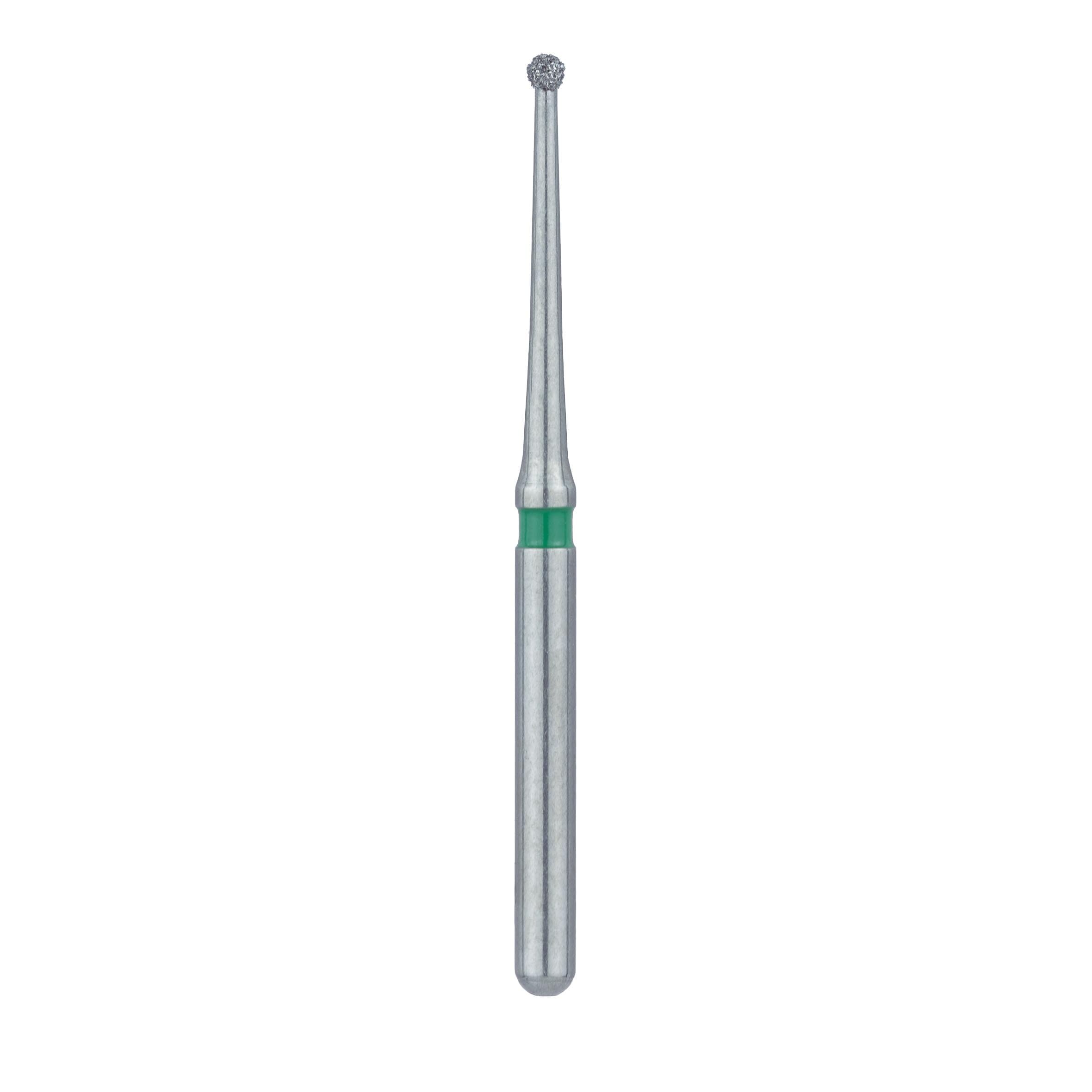 Meisinger 801LG-010-FG Coarse Diamond Bur, Long Round, Friction Grip, 1.0 mm, Green Ring, 5/Pack thumbnail 2