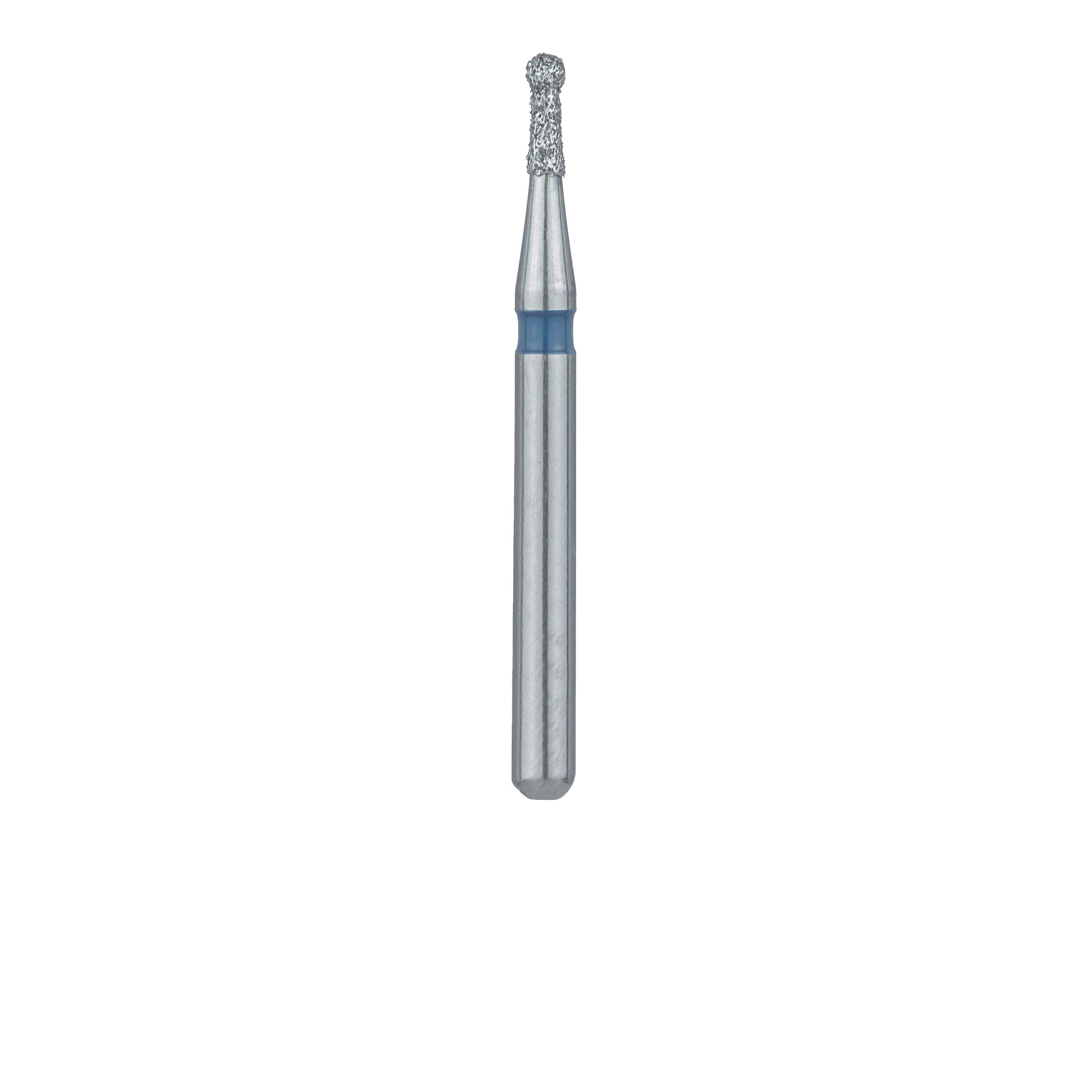 Meisinger 802-010-FG Diamond Bur, Round, Medium Grit, Friction Grip, 1.0 mm Head Diameter, 3.0 mm Head Length, Blue Ring, 5/Pkg thumbnail 2