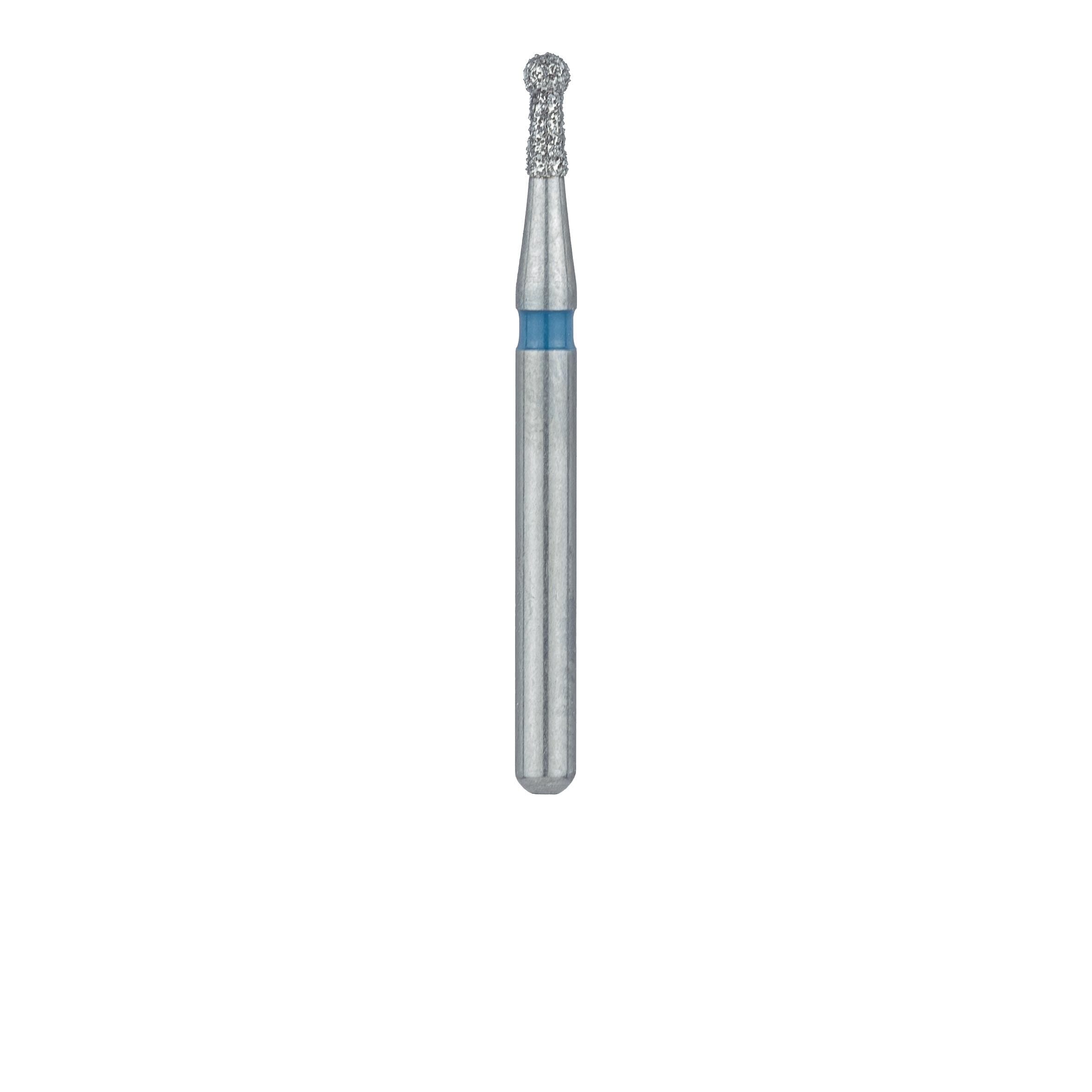 Meisinger 802-012-FG Diamond Bur, Round, Medium Grit, Blue Ring, Friction Grip, 1.2 mm Head Diameter, 3.0 mm Head Length, 5/Pkg thumbnail 2