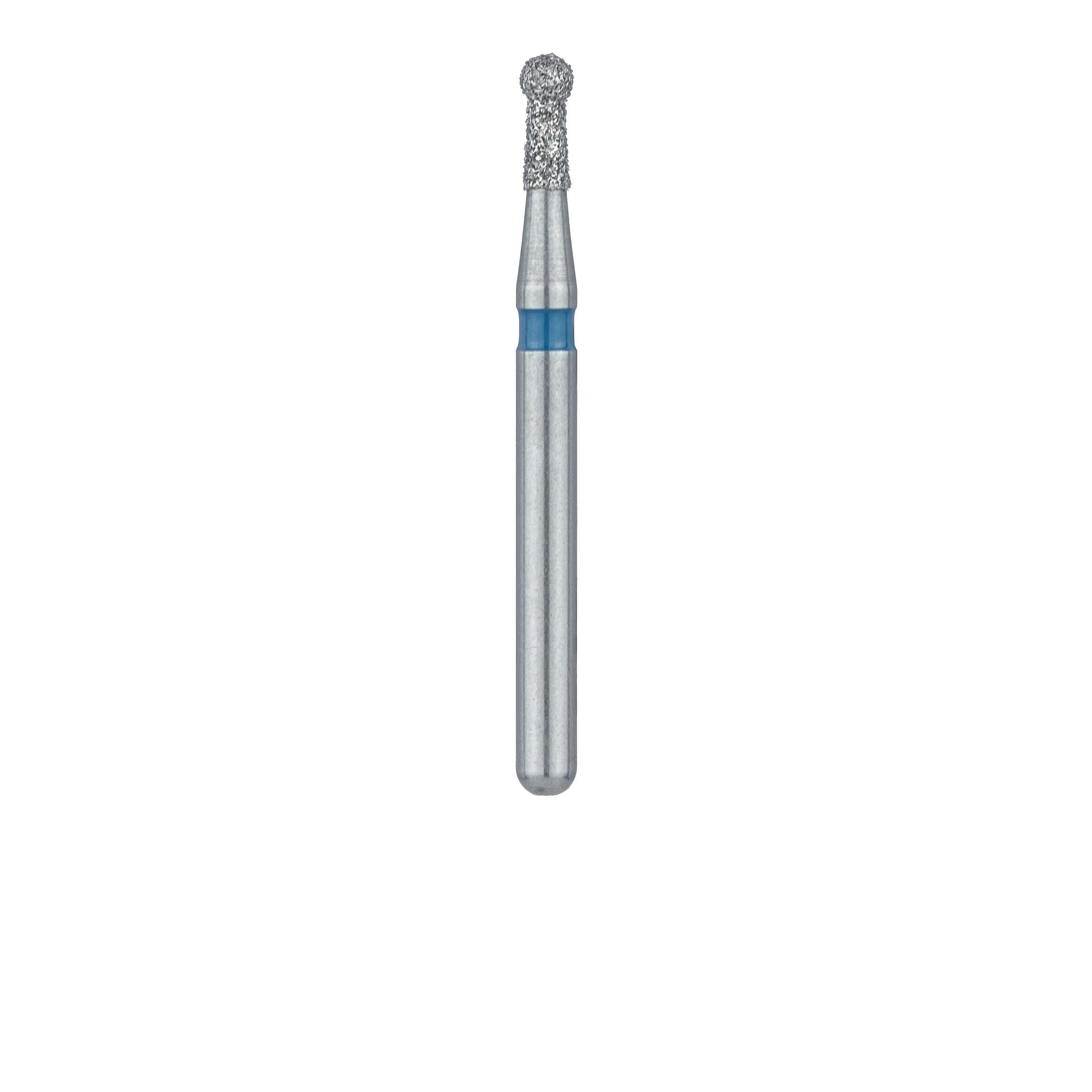 Meisinger 802-014-FG Diamond Bur, Round, Medium Grit, Blue Ring, Friction Grip, 1.4 mm Head Diameter, 3.5 mm Head Length, 5/Pkg thumbnail 2